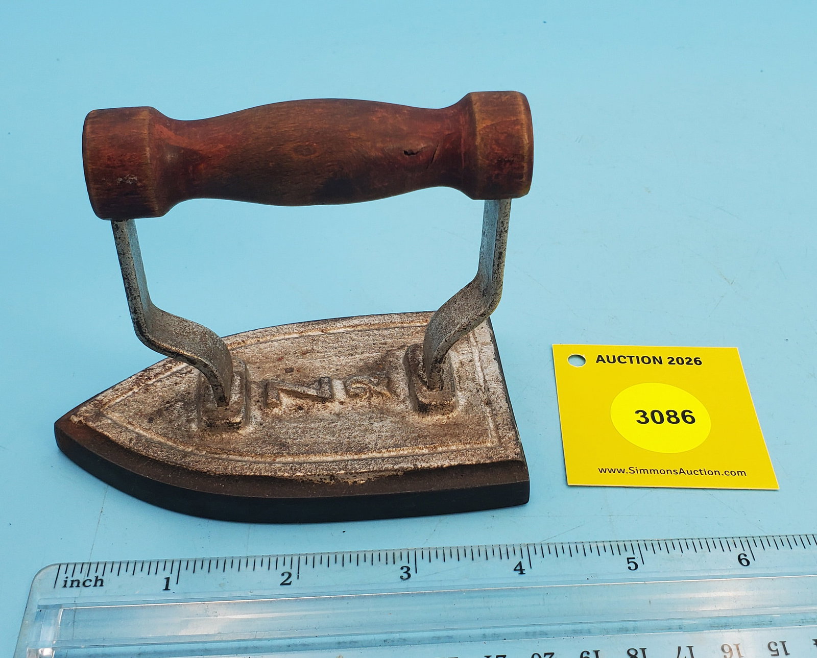 Flat iron, marked Z 2 under wood grip handle, L 4 1/4": Flat iron, marked Z 2 under wood grip handle, L 4 1/4"