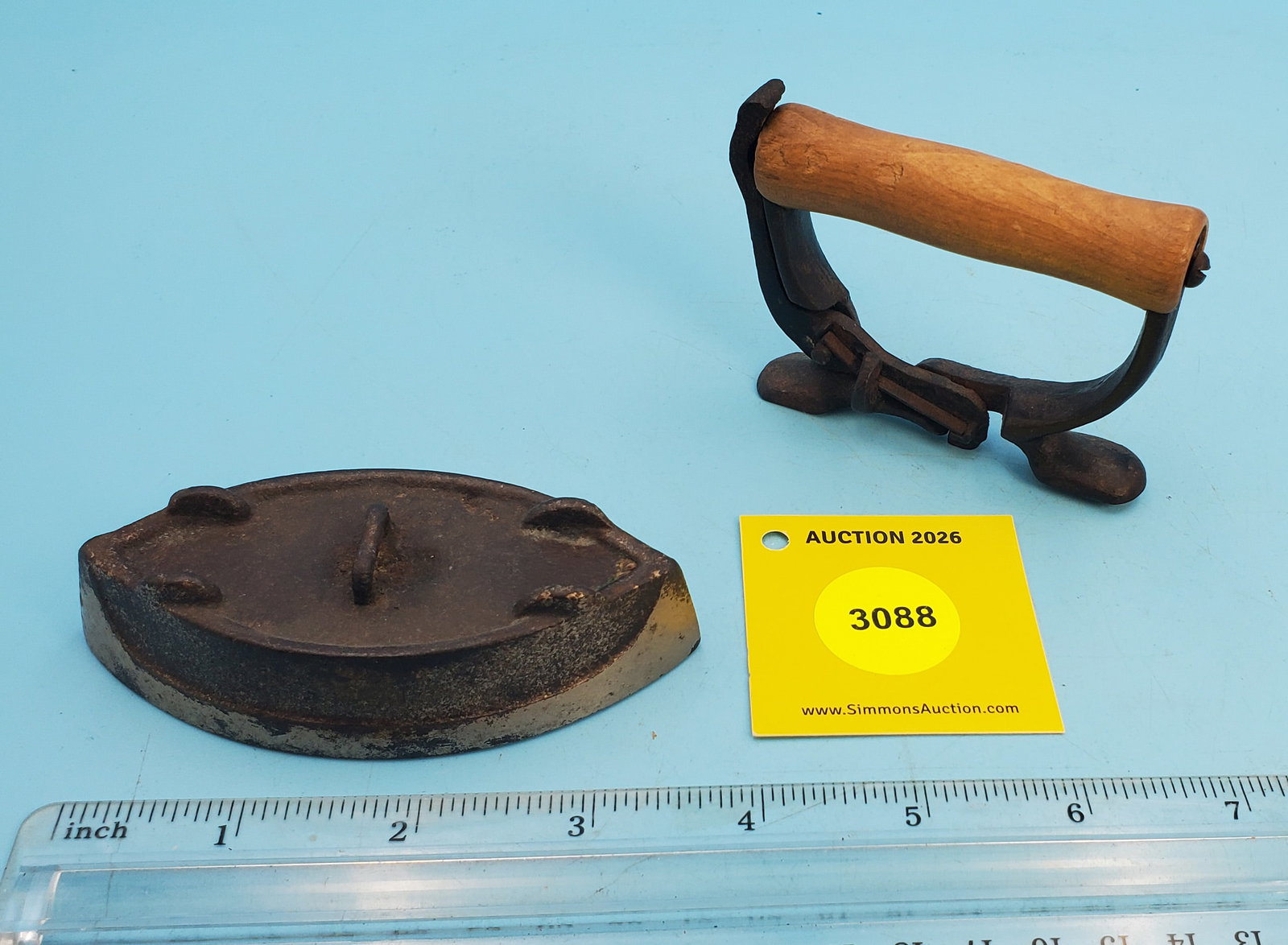 Double point iron, detachable handle, L 3 7/8" - 2