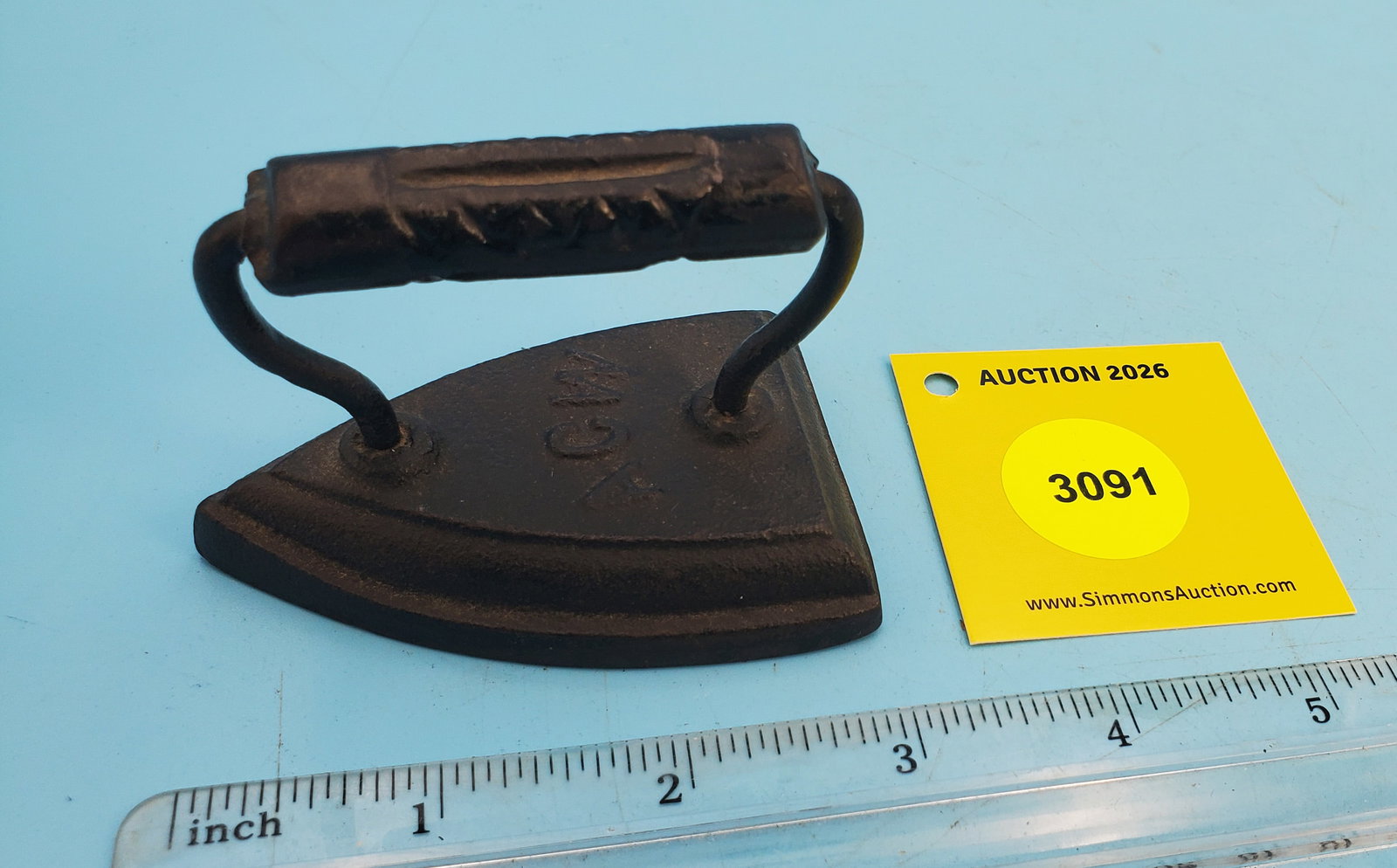 Flat iron, "A C W", L 3": Flat iron, "A C W", L 3"