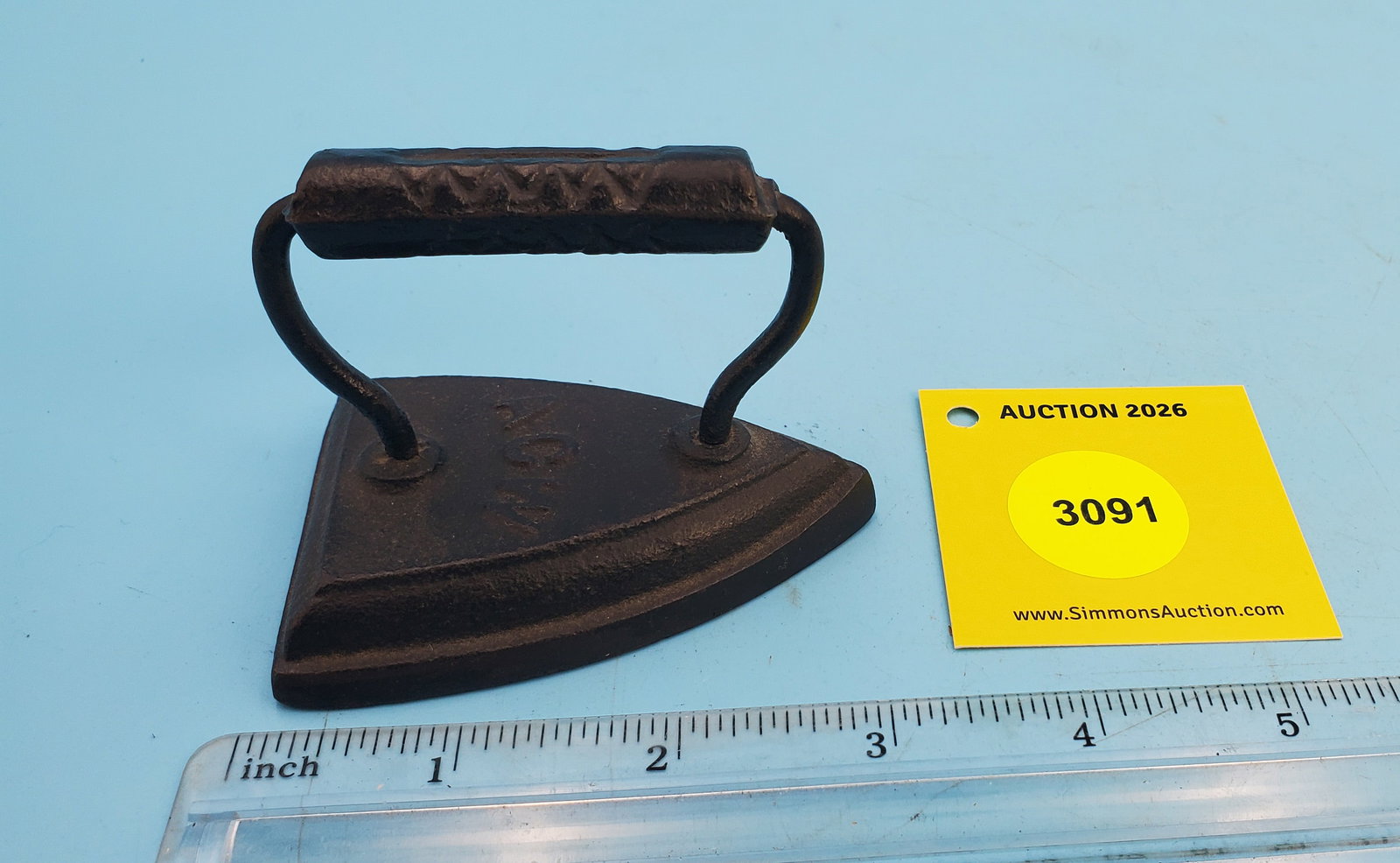 Flat iron, "A C W", L 3" - 2