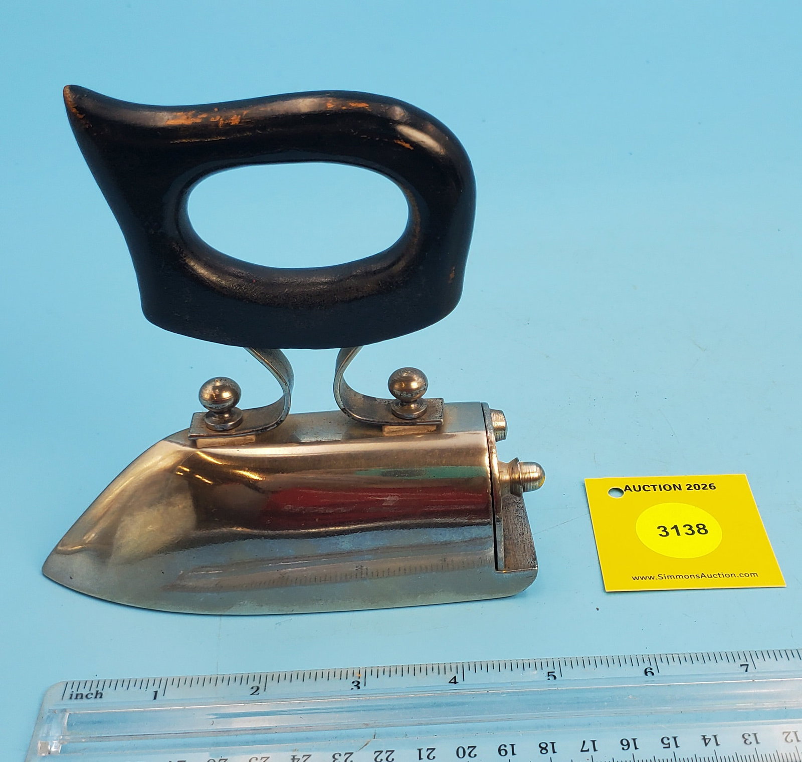 Slug iron, hinged gate, black handle, w/slug - 3