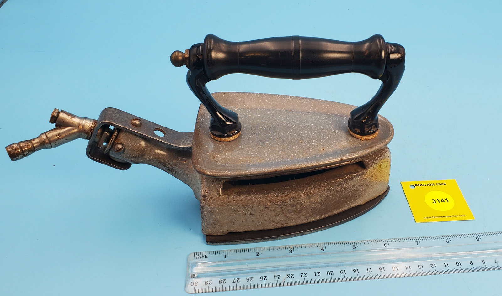Natural gas, grey speckled enamel, L 6 3/8" - 2