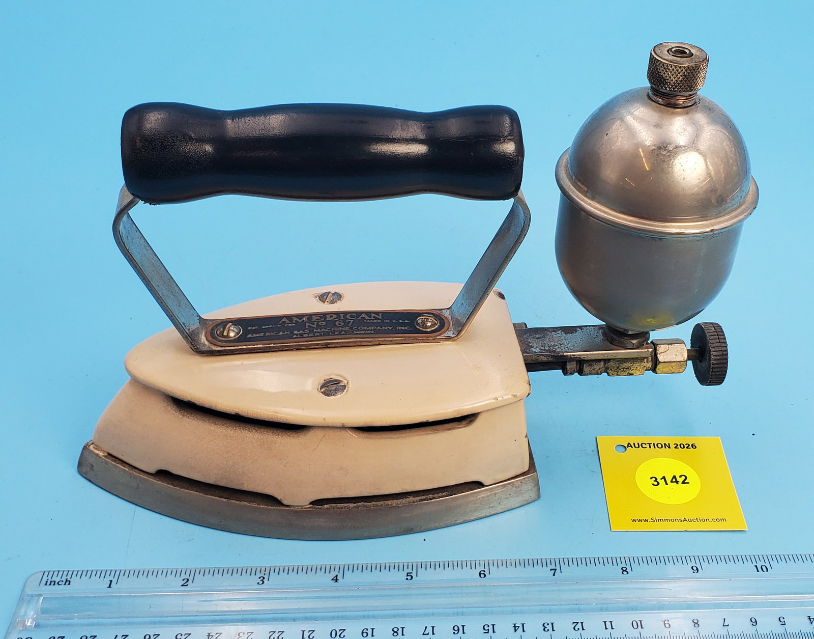 Gasoline, American No 67, American Gas Machine Company Inc., Albert Lea Minn., cream enameled - 2