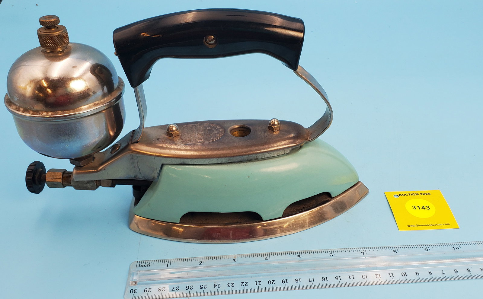 Gasoline, Coleman Model 611, Kerosene, Pat applied for, blue enamel, L 8 3/8" - 2
