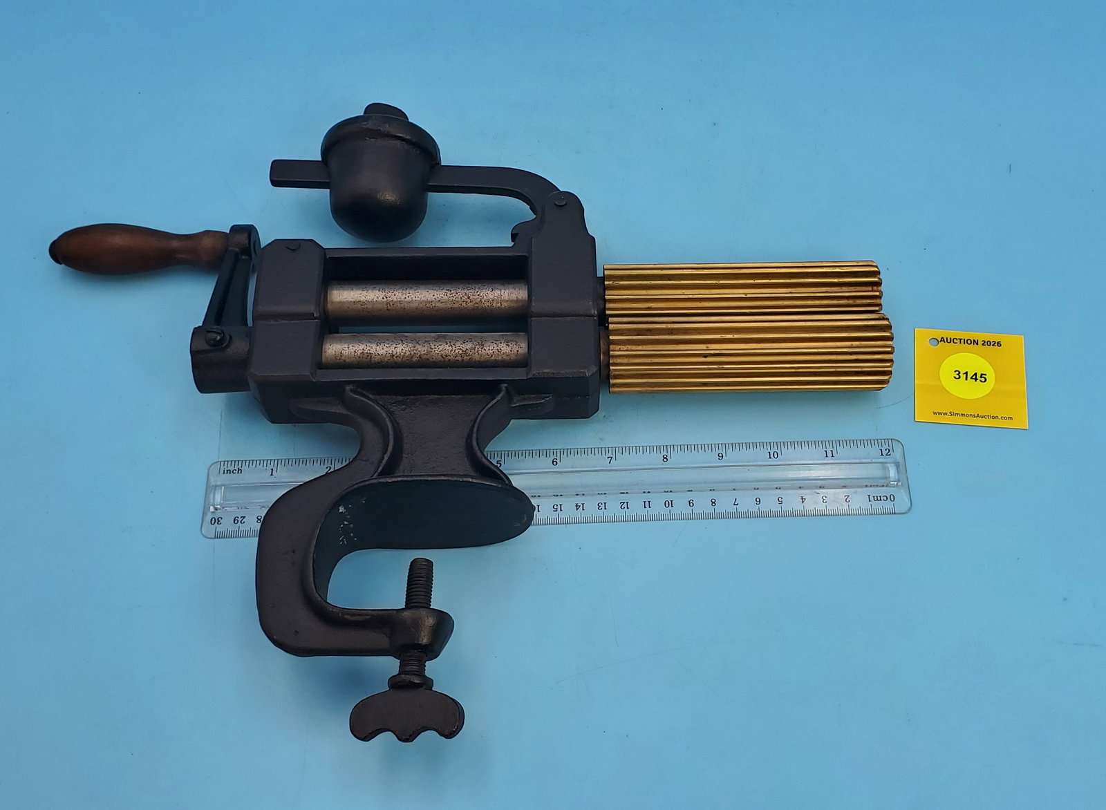 Clamp on machine fluter, Mrs. Coles, Pat March 12, 1866, roll 5", no slugs - 3