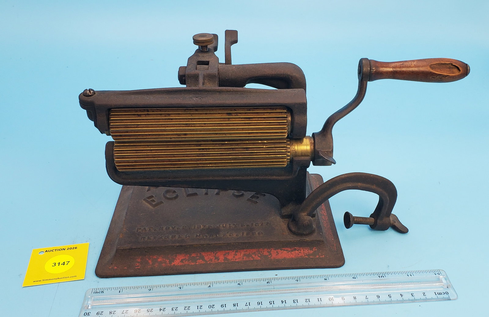 Machine Eclipse, Mfg by American Machine Co, Philadelphia, Pat Nov 2, 1875, July 3, 1877, Reissue... (1 of 3)