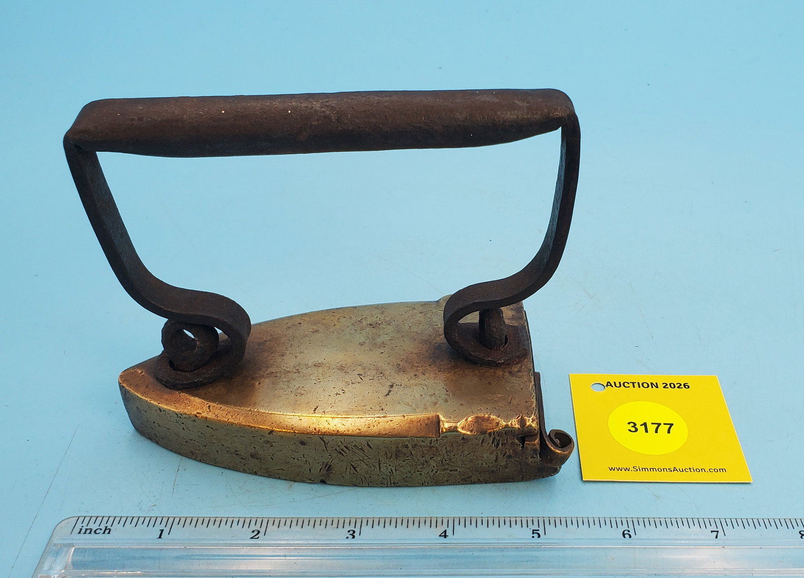 Brass slug iron, swing gate, w/slug, L 4 3/4": Brass slug iron, swing gate, w/slug, L 4 3/4"