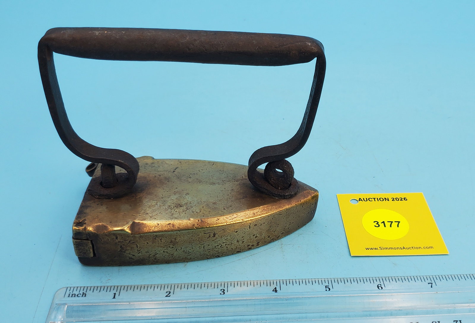 Brass slug iron, swing gate, w/slug, L 4 3/4" - 3