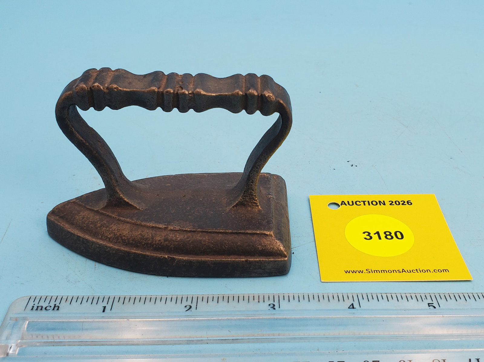 Flat iron, no markings, L 3 3/8": Flat iron, no markings, L 3 3/8"