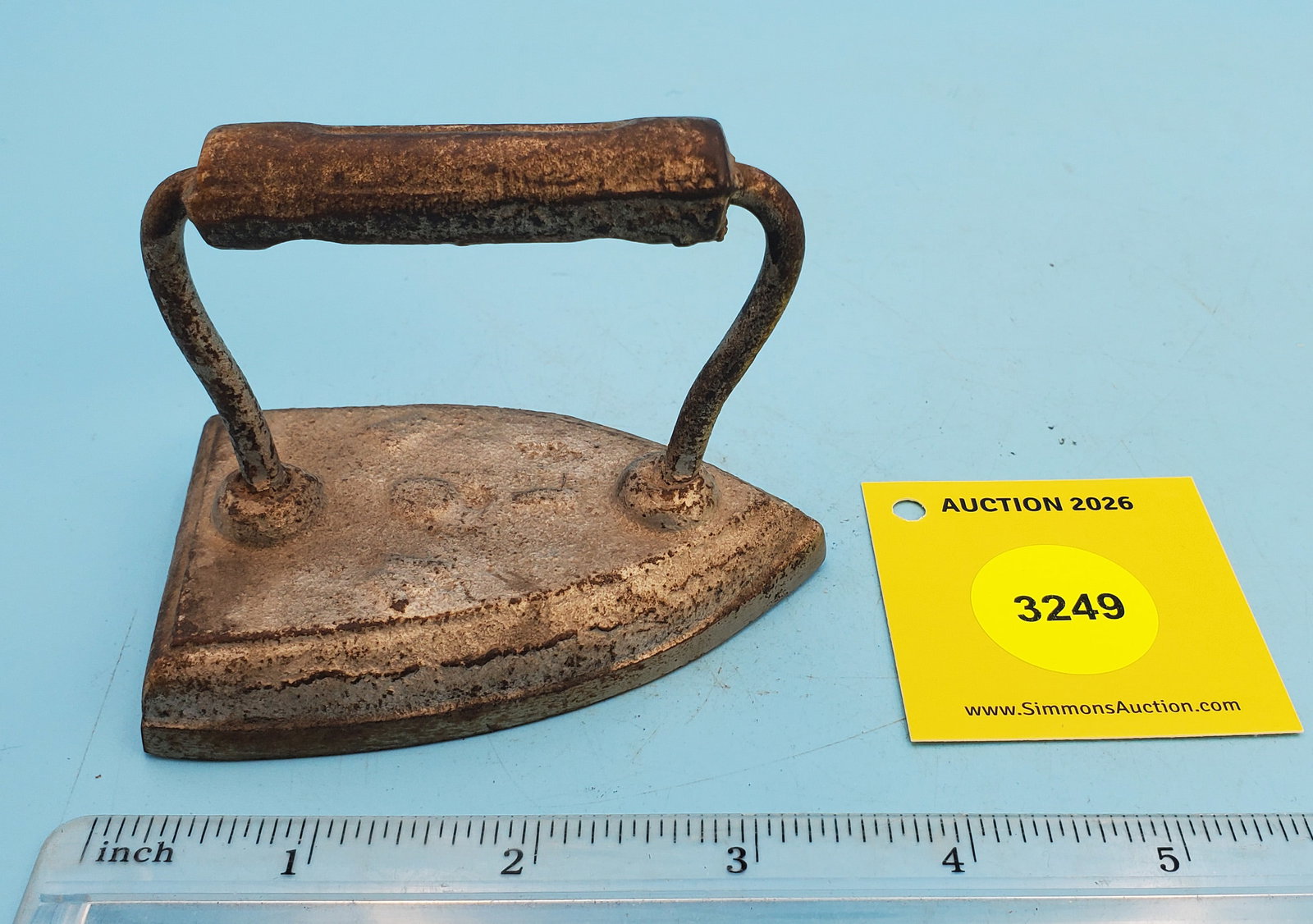 A C W, flat iron, block handle, L 3 1/2": A C W, flat iron, block handle, L 3 1/2"