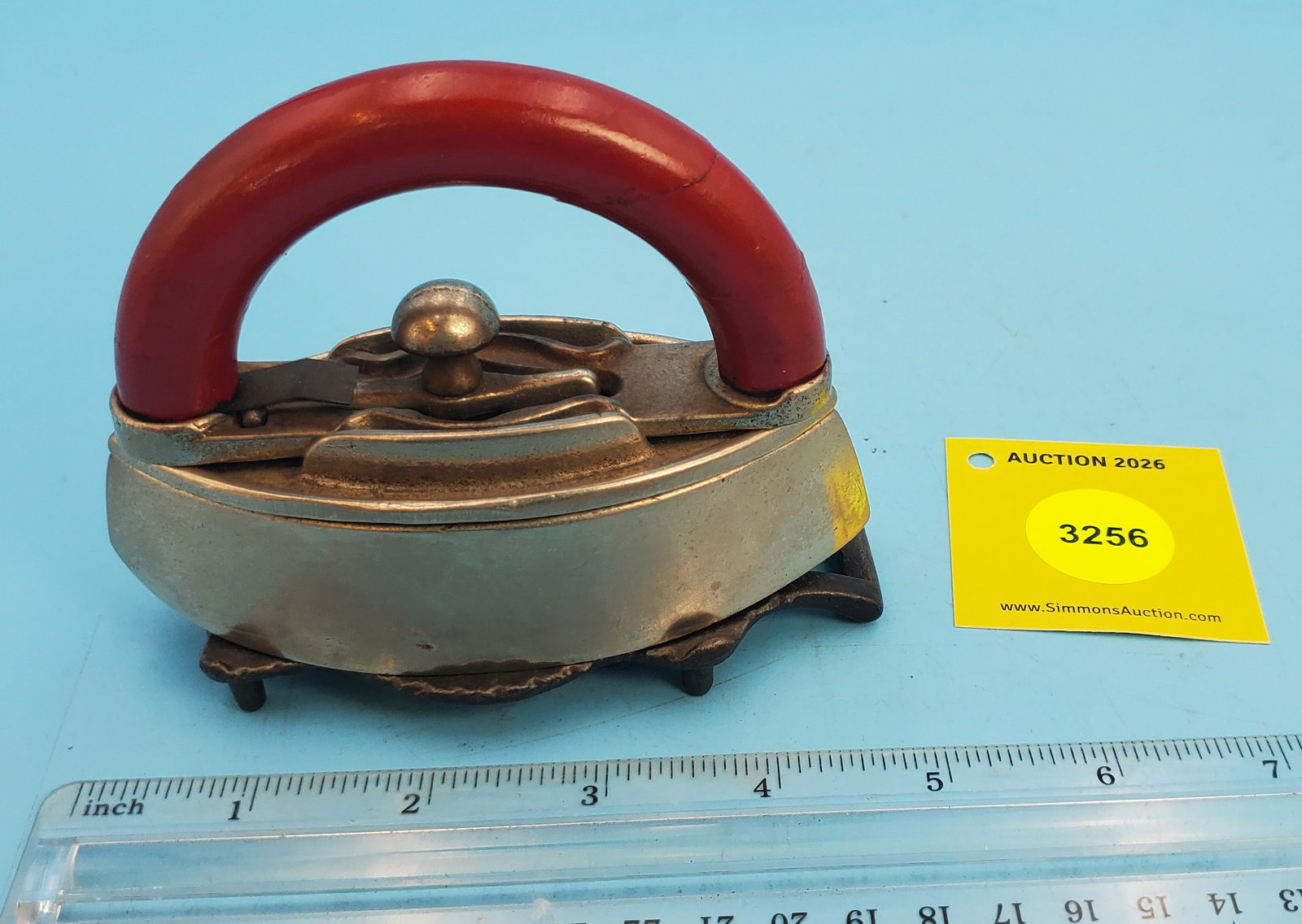 Cold handle, no markings, red handle, L 4 3/4" w/trivet: Cold handle, no markings, red handle, L 4 3/4" w/trivet