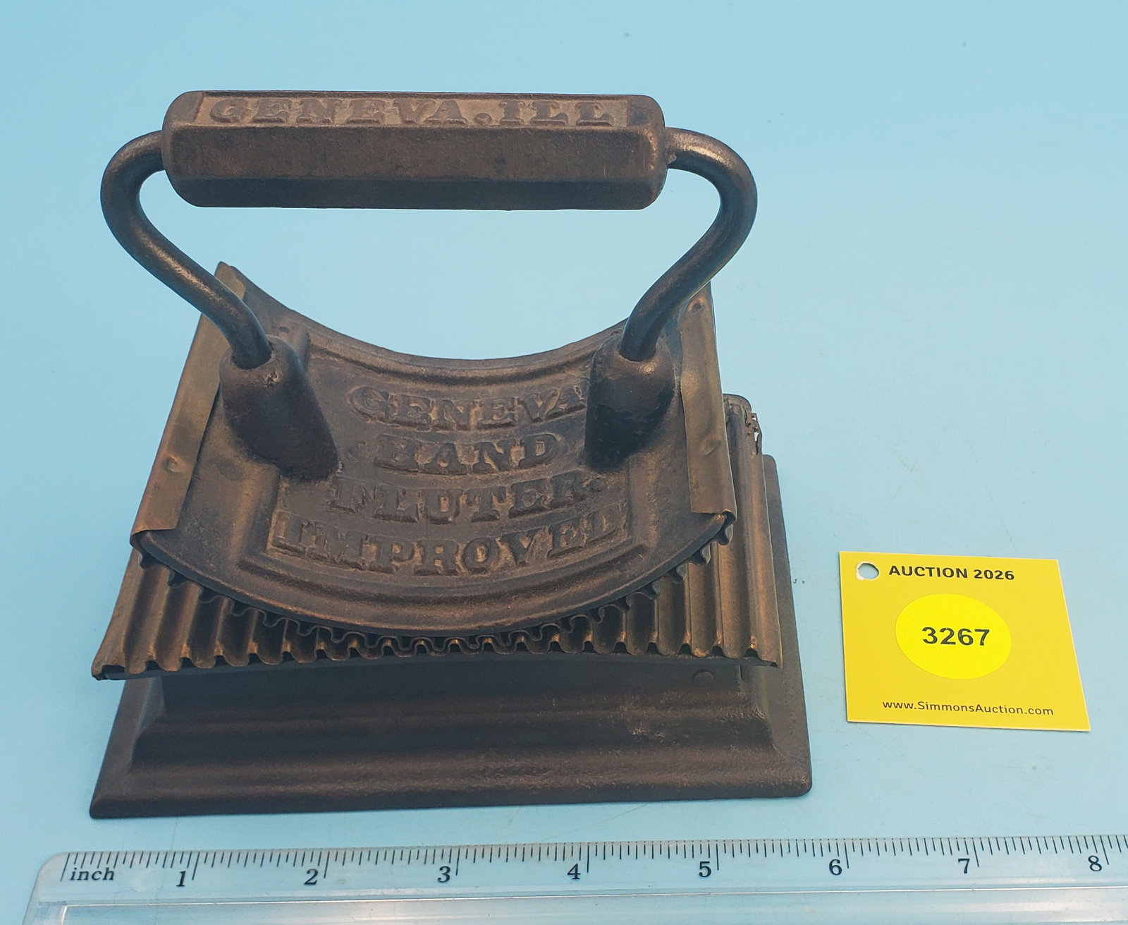 Rocker, Geneva Hand fluter Improved, Geneva, Ill., Pat,d August 21, 1866: Rocker, Geneva Hand fluter Improved, Geneva, Ill., Pat,d August 21, 1866
