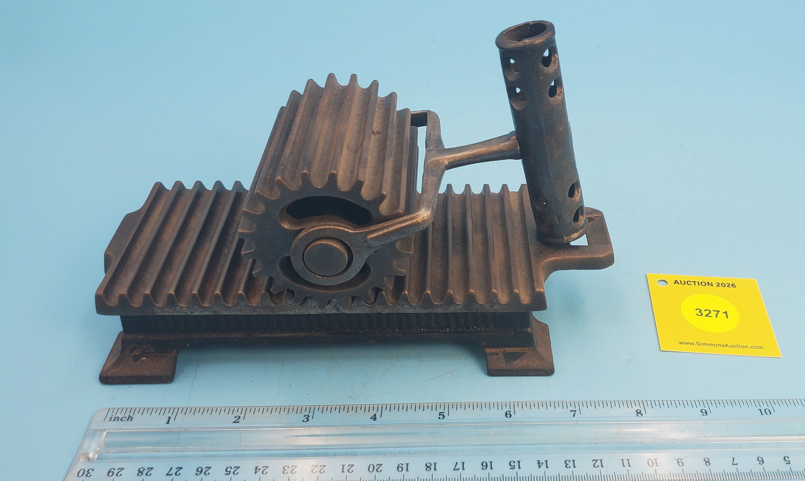 Roller, Shepard Hardware Co., Pat'd Nov 12, Dec 17, 1879, Jan 13, 1880, Buffalo N.Y., w/slug, hin...: Roller, Shepard Hardware Co., Pat'd Nov 12, Dec 17, 1879, Jan 13, 1880, Buffalo N.Y., w/slug, hinged base plate