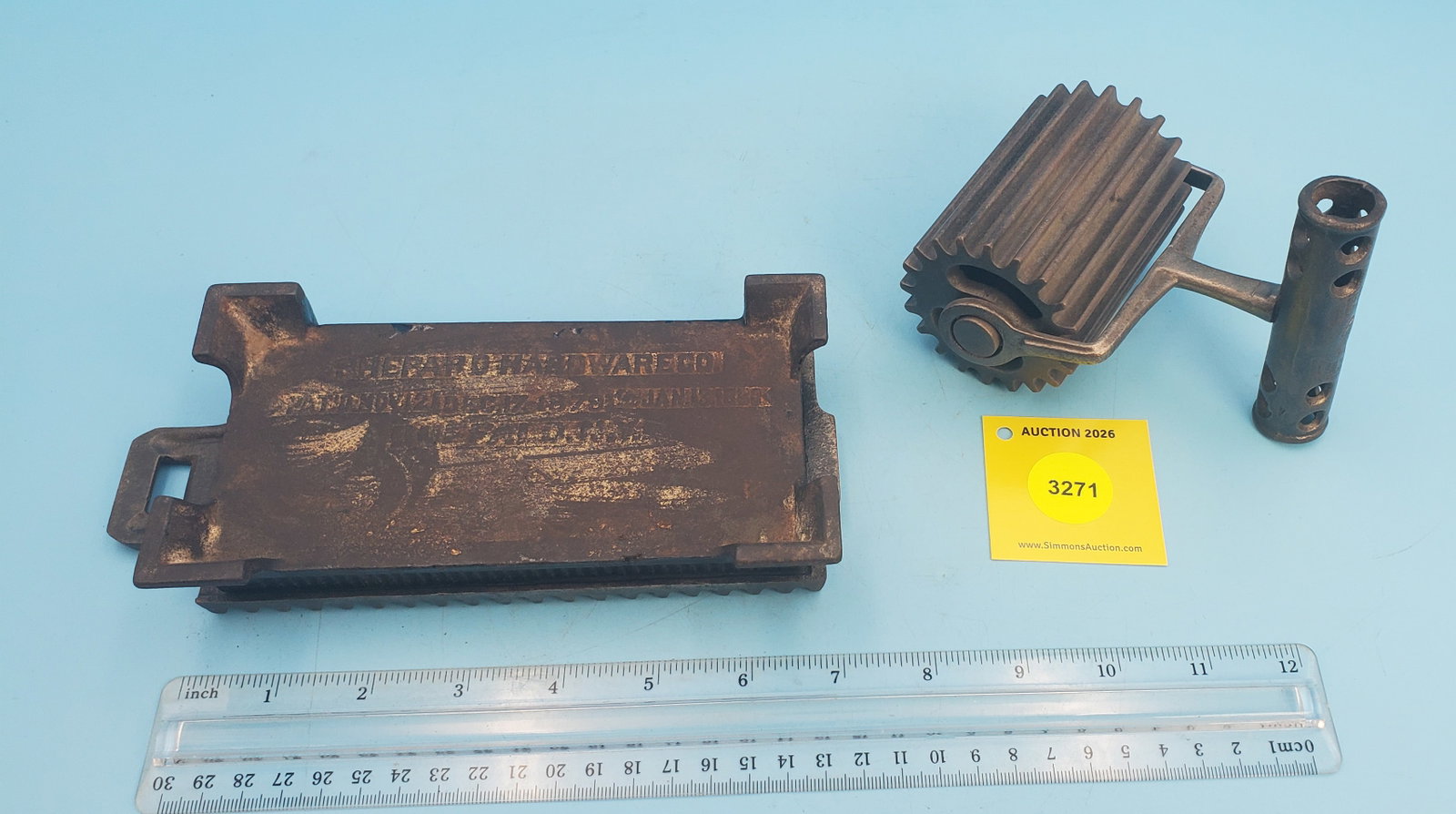 Roller, Shepard Hardware Co., Pat'd Nov 12, Dec 17, 1879, Jan 13, 1880, Buffalo N.Y., w/slug, hin... - 2