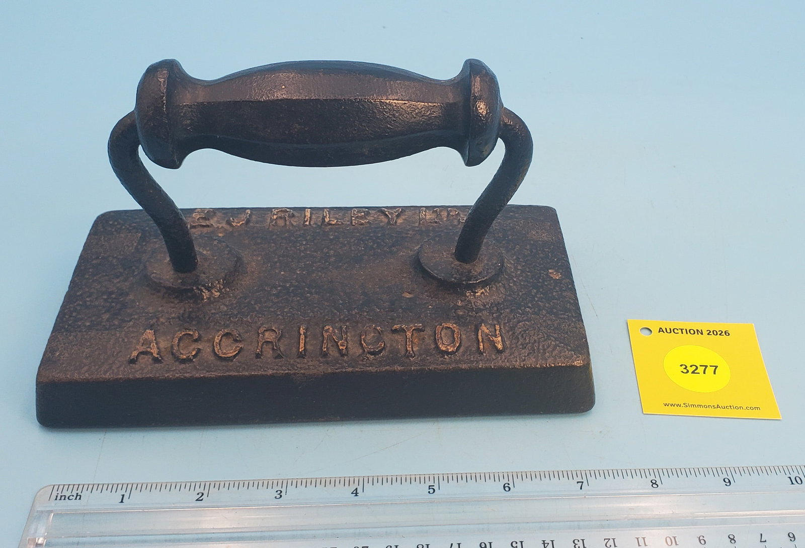 Billard iron, E. J. Riley Ltd. Accrincton, L 7 3/4": Billard iron, E. J. Riley Ltd. Accrincton, L 7 3/4"