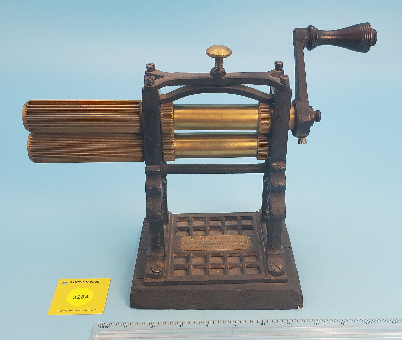 English fluter Thos Clark's Warranted crimping machine w/slug: English fluter Thos Clark's Warranted crimping machine w/slug