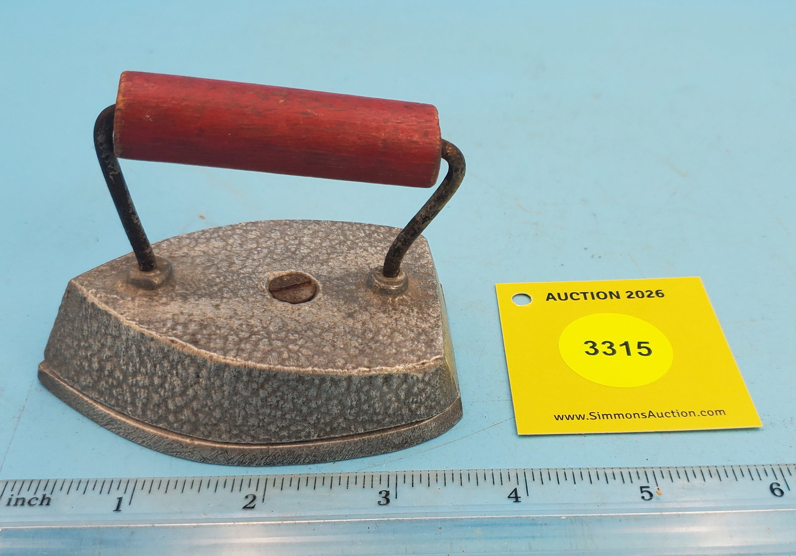 Flat iron, red handle, L 3 5/8" - 2