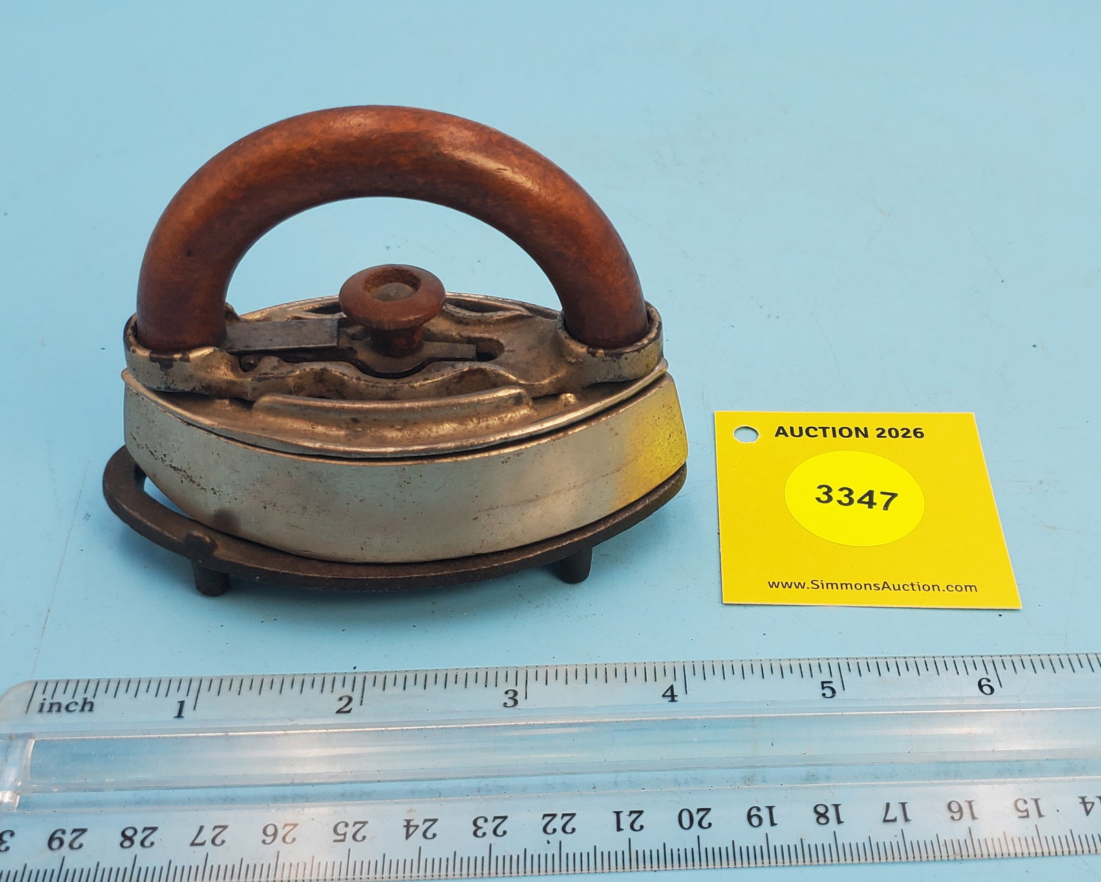Cold handle, no markings, L 3 3/4" w/trivet: Cold handle, no markings, L 3 3/4" w/trivet