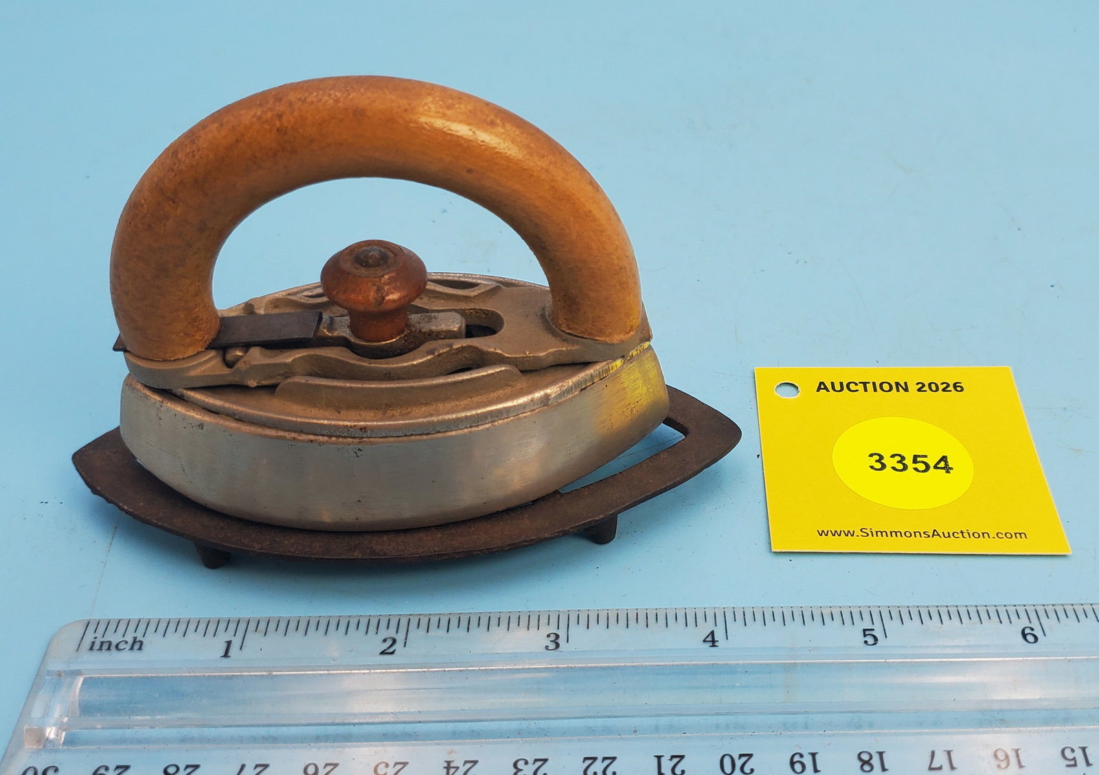 Cold handle, no markings, L 3 3/4", w/trivet: Cold handle, no markings, L 3 3/4", w/trivet