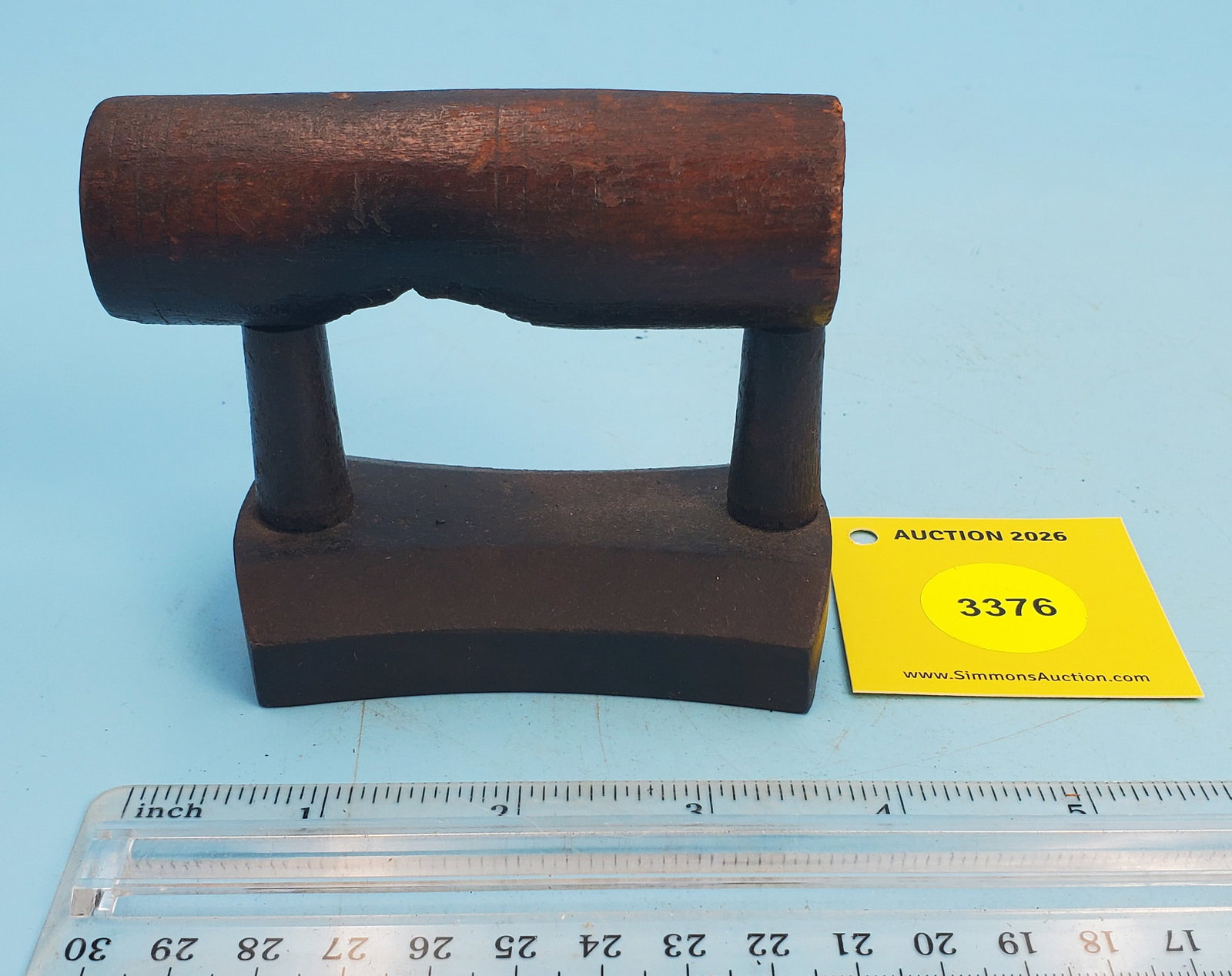 Hat tolliker, 2 curved opposing grooves in bottom, wood handle, late 1800, L 3 1/2": Hat tolliker, 2 curved opposing grooves in bottom, wood handle, late 1800, L 3 1/2"
