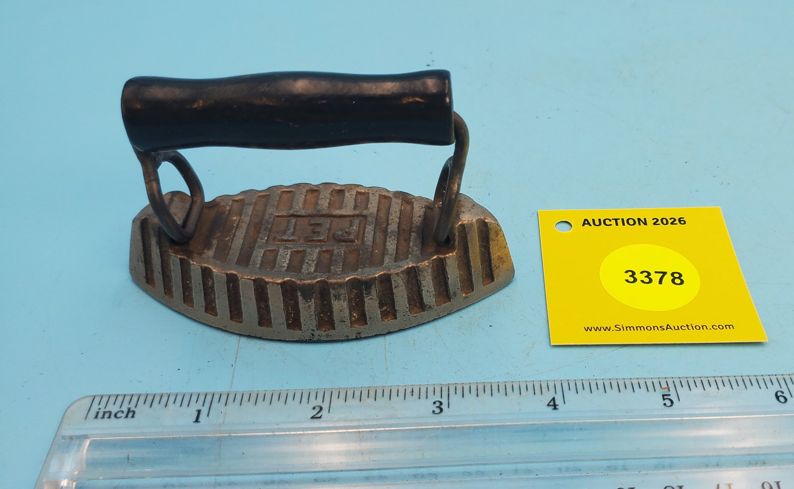 Cold handle, Pet, squeeze wire posts to remove handle, early 1900, L 3 3/4": Cold handle, Pet, squeeze wire posts to remove handle, early 1900, L 3 3/4"