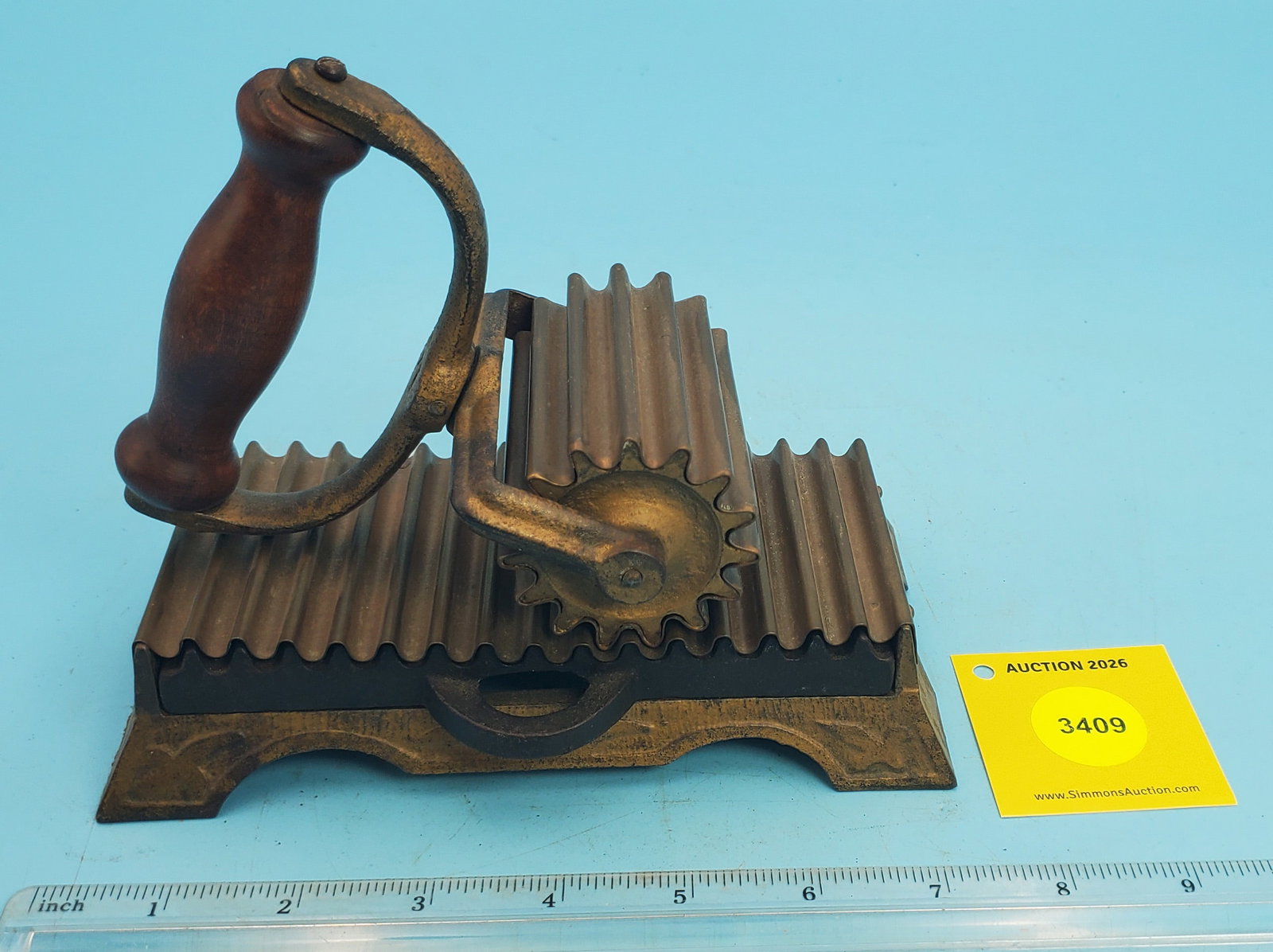 Roller, Made by Henry A Doty, Janesville Wis, Pat'd June 18, 1872, roller and base brass covered ... (1 of 3)