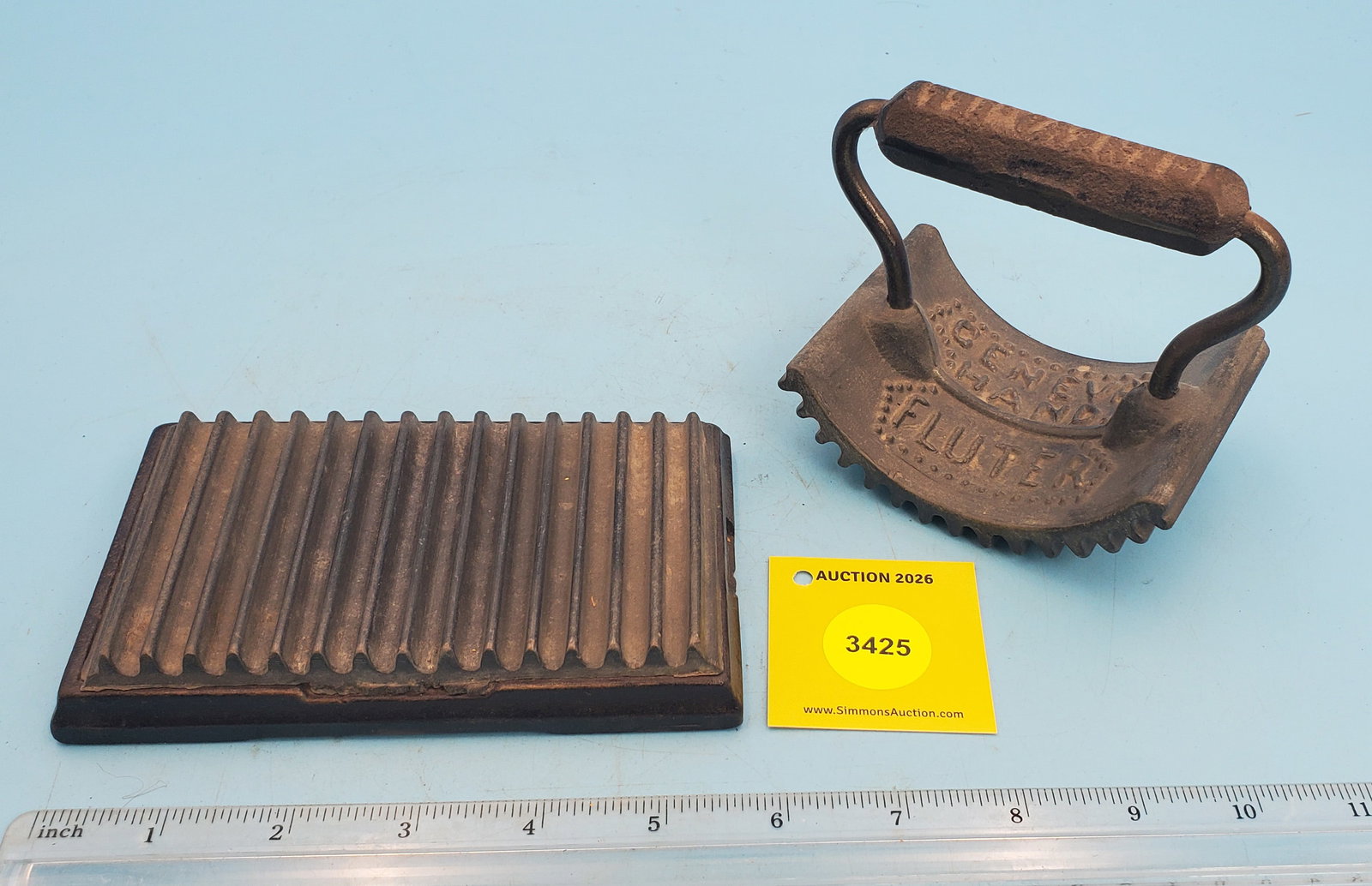 Rocker, Geneva Hand Fluter, Geneva, Ill, Heat this , Pat'd 1866, lead like material for both part... - 3