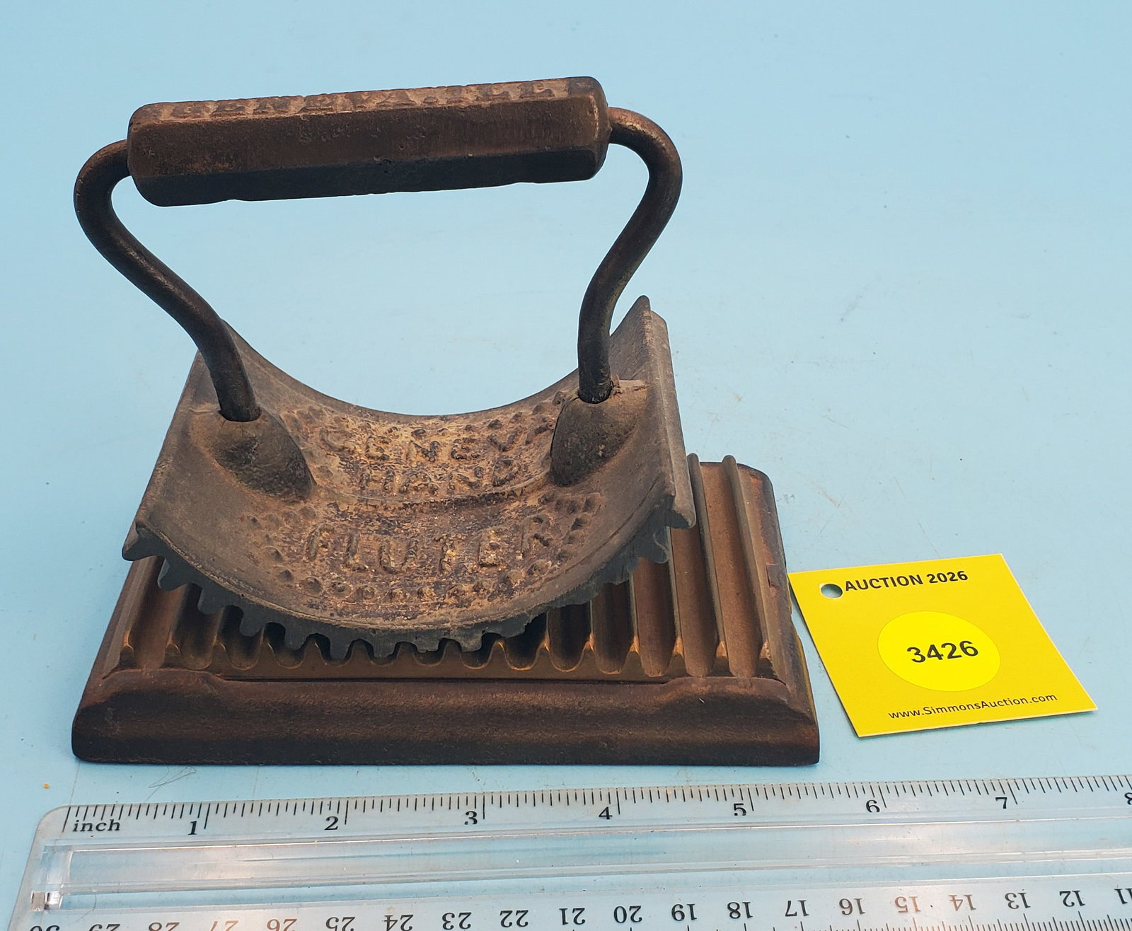 Rocker, Geneva Hand Fluter, Geneva Ill, Heat this Pat'd 1866: Rocker, Geneva Hand Fluter, Geneva Ill, Heat this Pat'd 1866