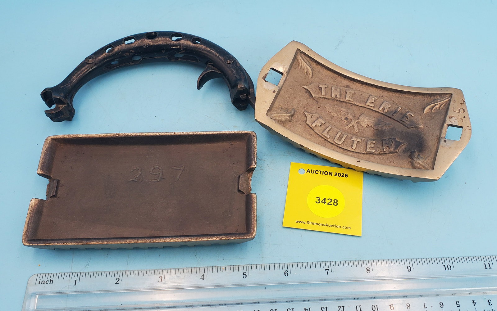 Rocker, The Erie Fluter, by Giswold Mfg Co, Erie, PA, clip on handle, about 1875, L 5 1/2" - 2