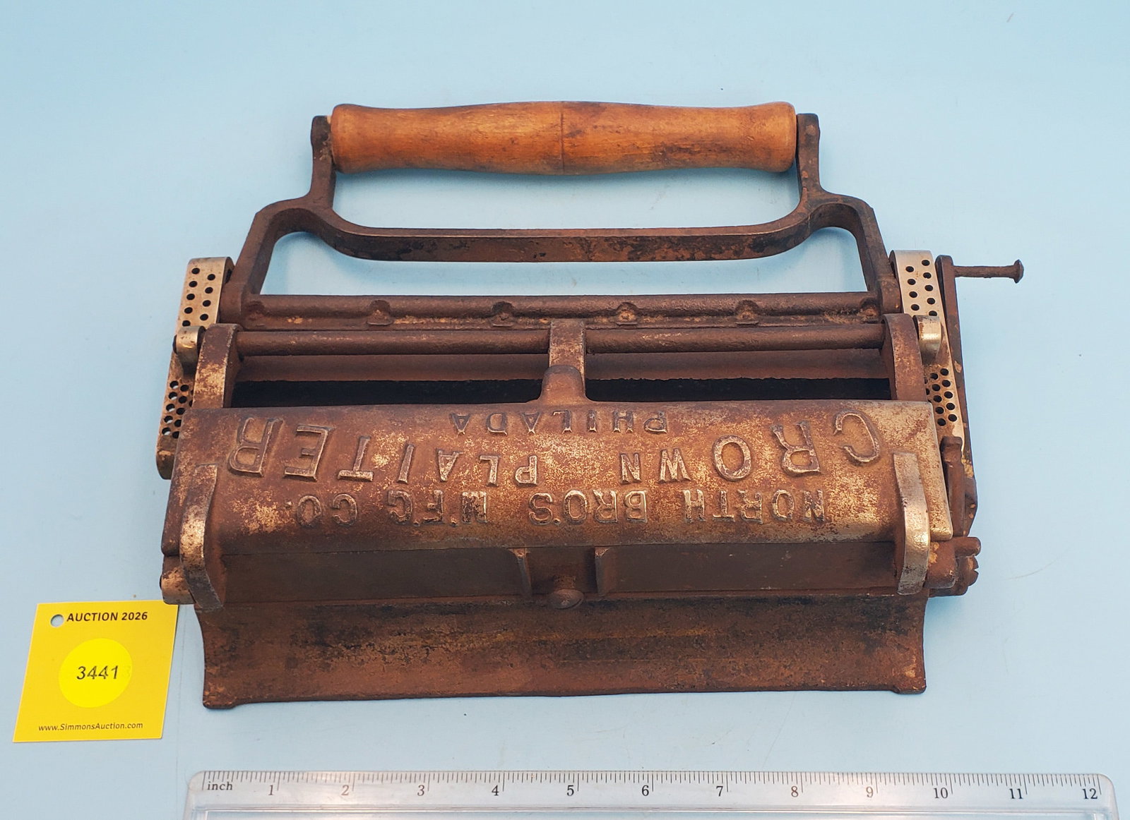 Plaiter, North Bros Mfg Co, Crown Plaiter, Philada, late 1800, L 10": Plaiter, North Bros Mfg Co, Crown Plaiter, Philada, late 1800, L 10"