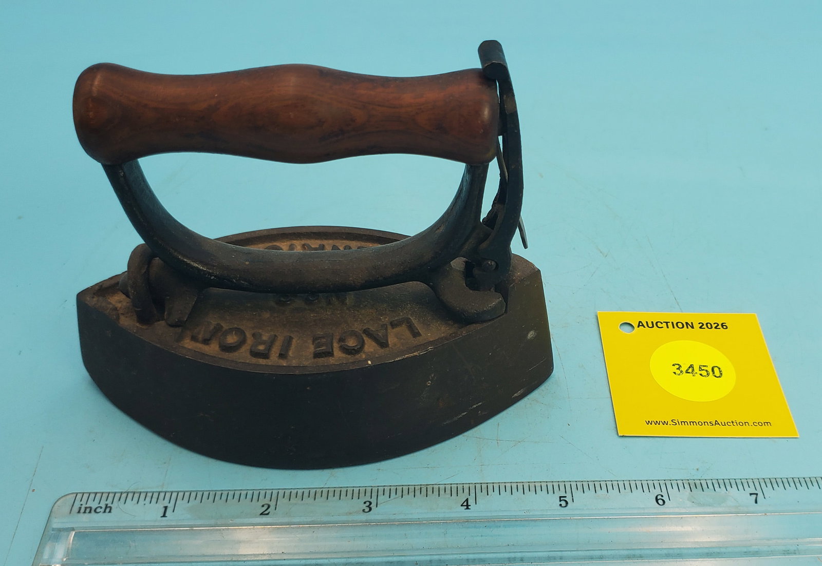 Cold handle, English, Lace Iron, Kenrick, about 1900, L 5 1/8" No. 3 - 3