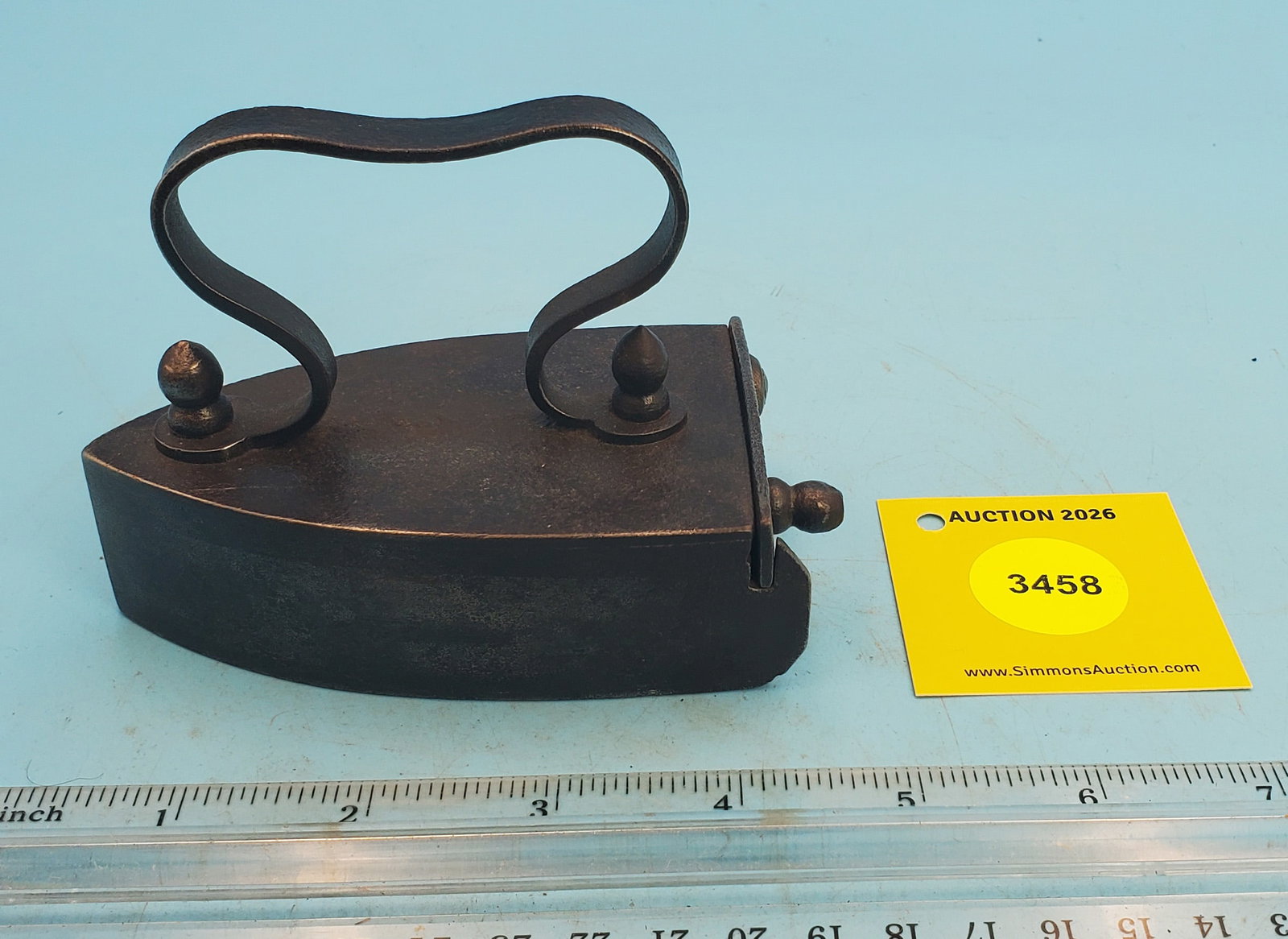 Slug iron, strap handle, back swing gate, w/slug, L 4": Slug iron, strap handle, back swing gate, w/slug, L 4"