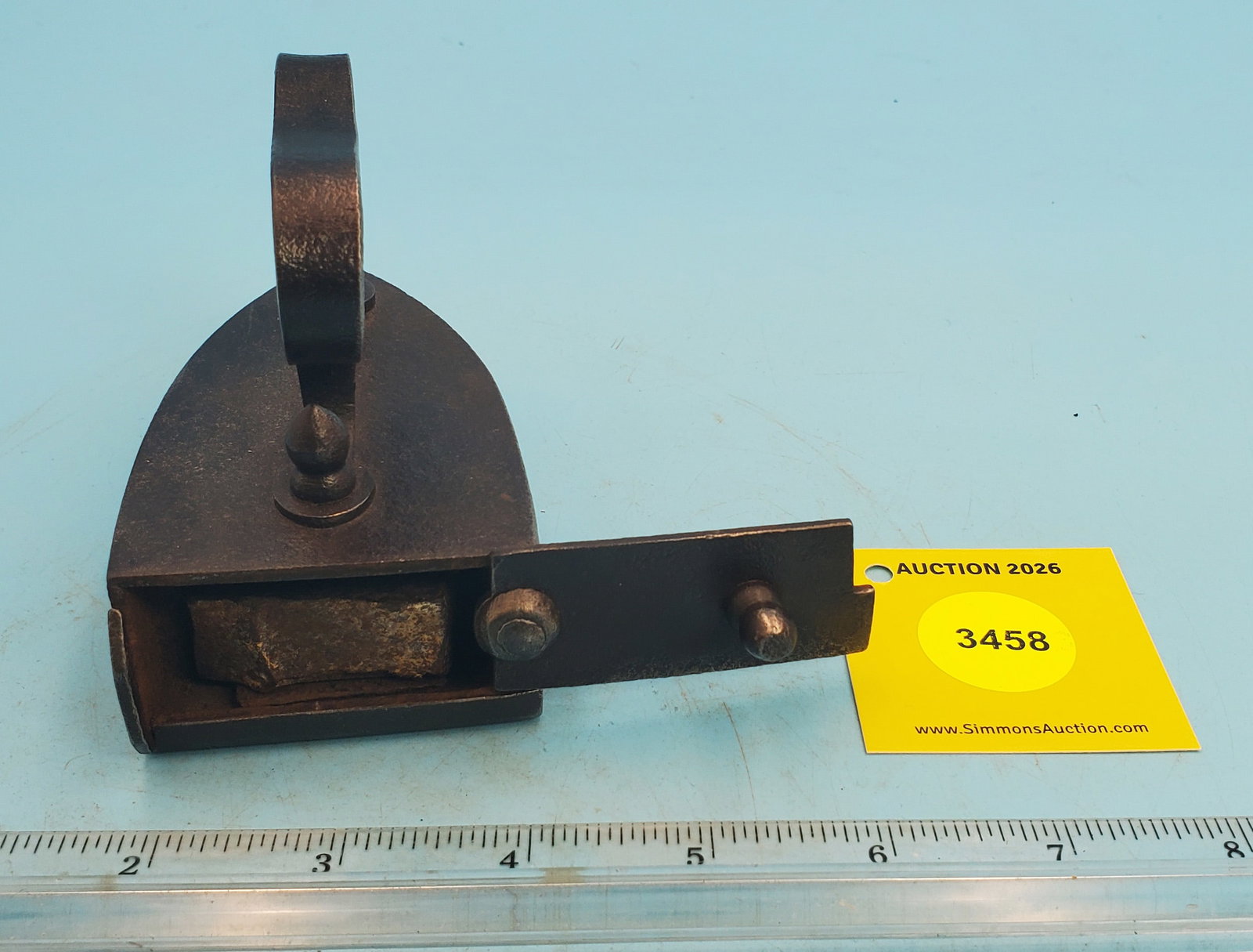 Slug iron, strap handle, back swing gate, w/slug, L 4" - 2