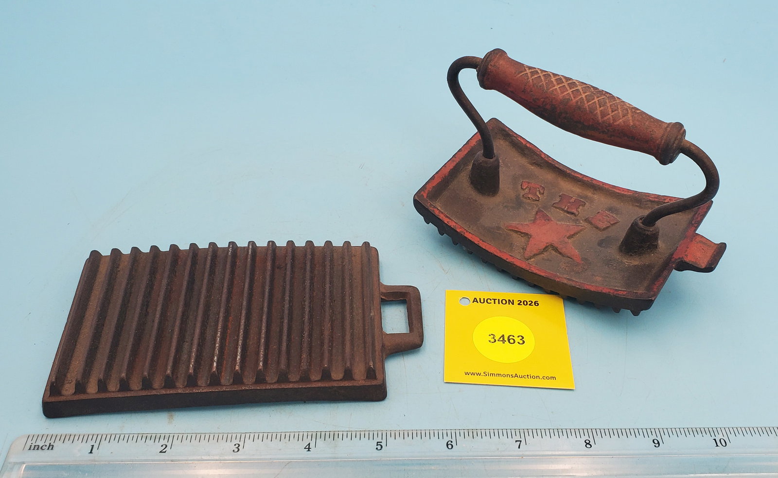 Rocker, The (star), red paint on rocker, about 1875, L 5 1/2" (1 of 2)