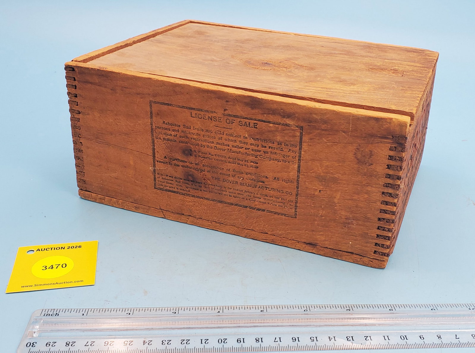Wooden crate, Asbestos sad irons No 70, The Dover Mfg Co-Canal Dover, O. - 3