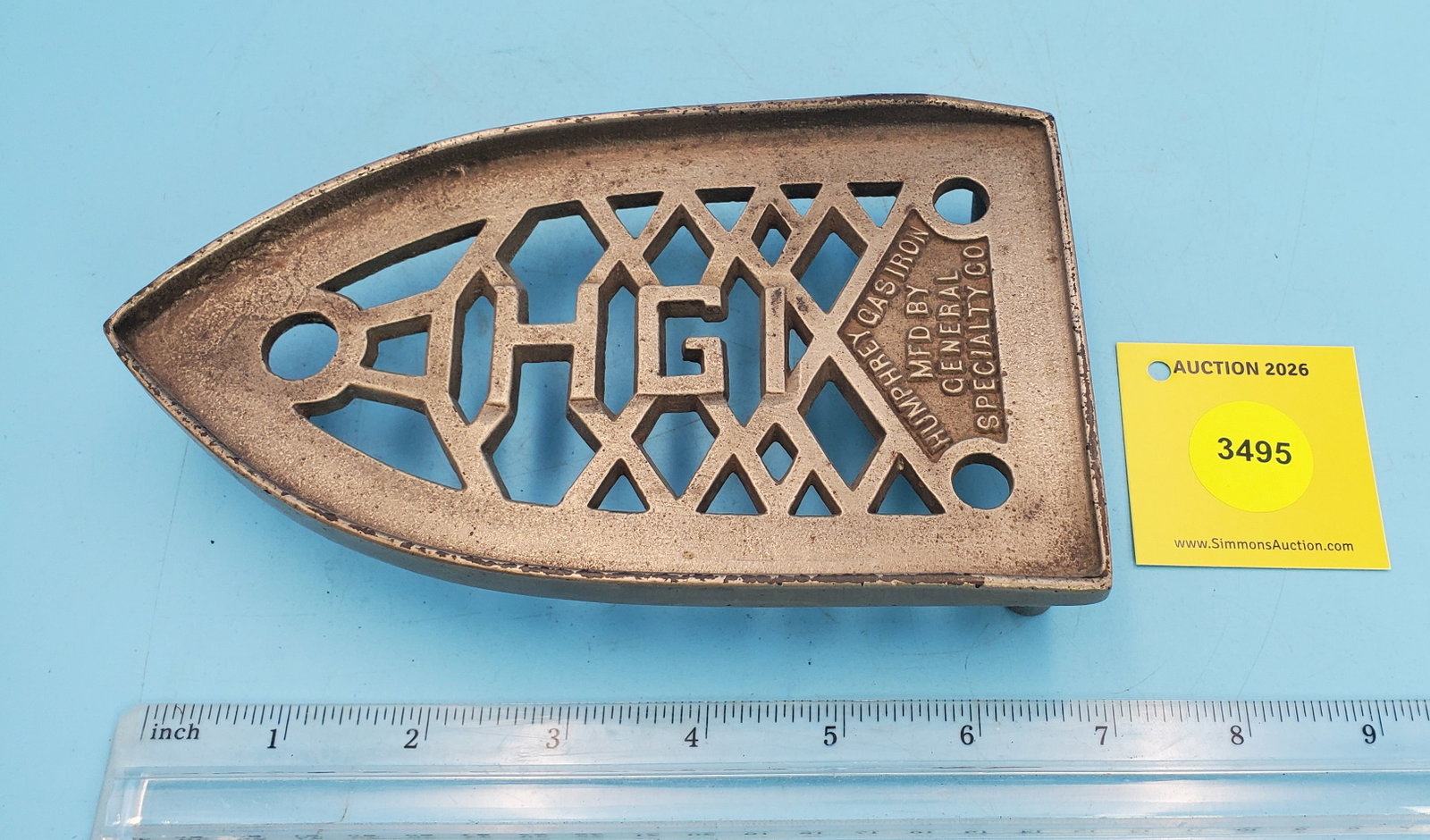 Trivet, General Specialty Company, HGI, Humphrey Gas Iron Mfd by General Specialty Co Manufacture...: Trivet, General Specialty Company, HGI, Humphrey Gas Iron Mfd by General Specialty Co Manufactured in New York