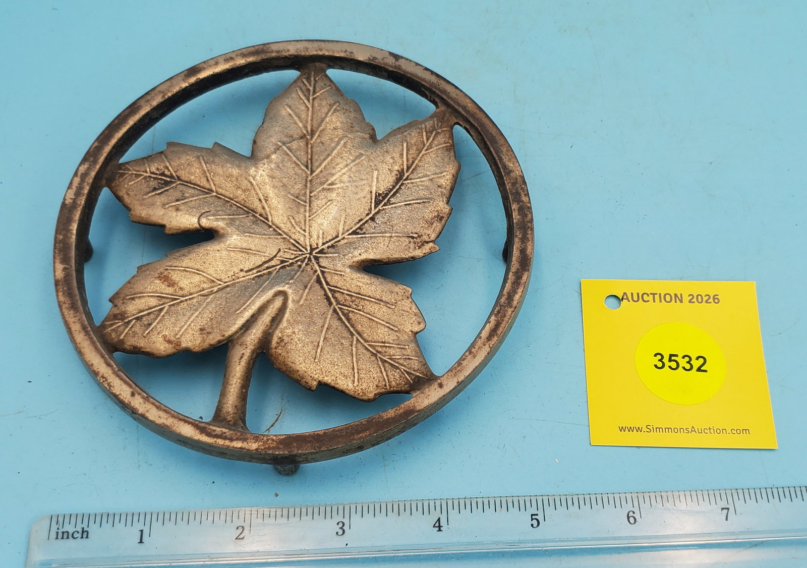 Trivet, Ober, Late Ober Leaf, nickel finish: Trivet, Ober, Late Ober Leaf, nickel finish