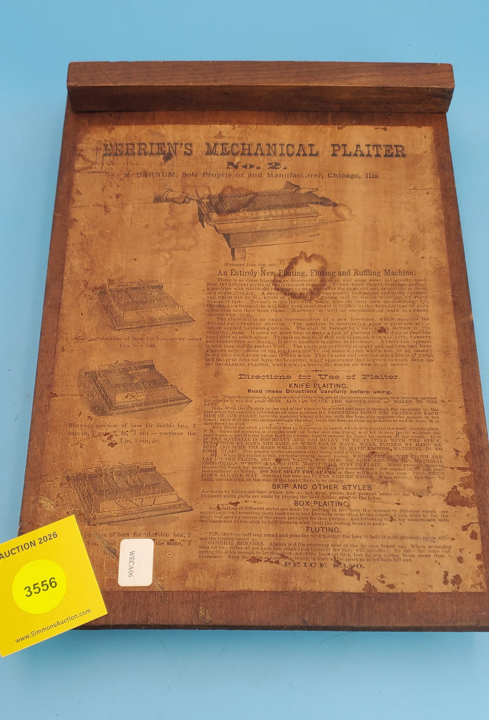 Berrien's Mechanical Plaiter No 2 - 2