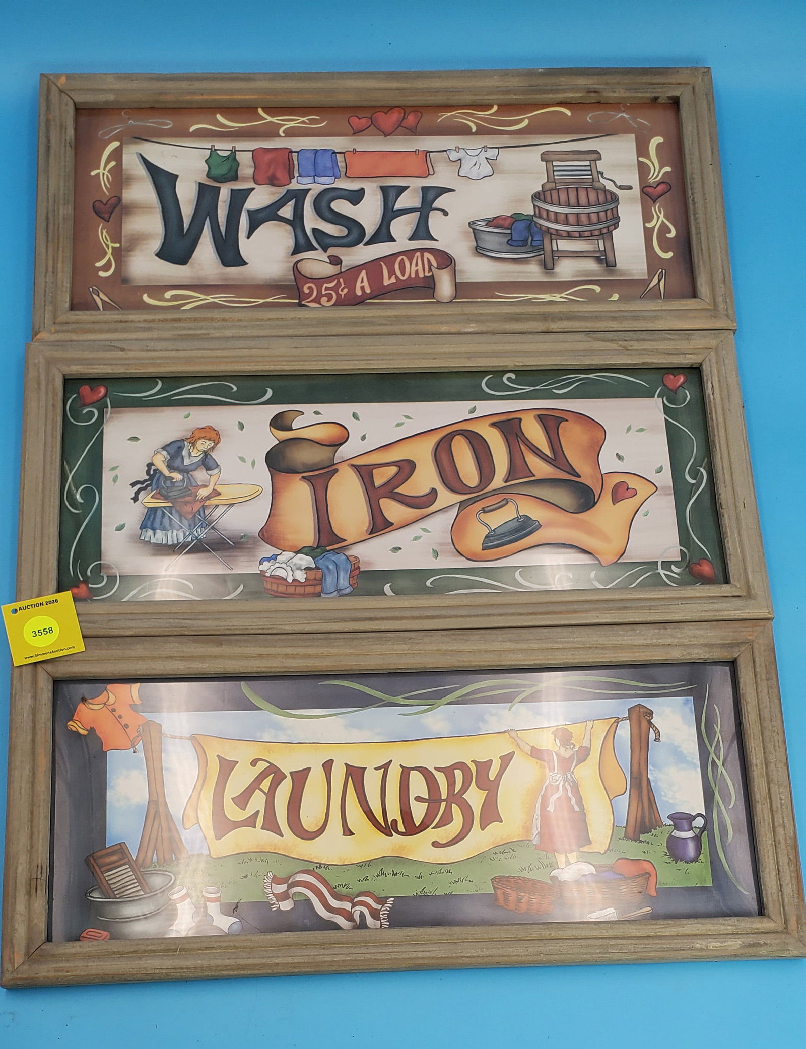 Lot of 3 laundry/ironing wall hangings (1 of 2)