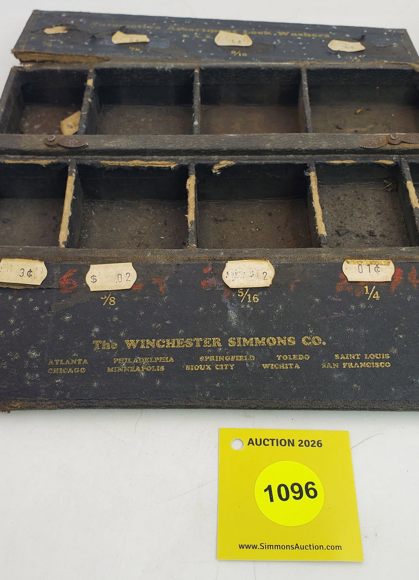 Lot of 2 counter display bin for hardware parts, one Winchester- Simmons, one Junior Assortment - 5