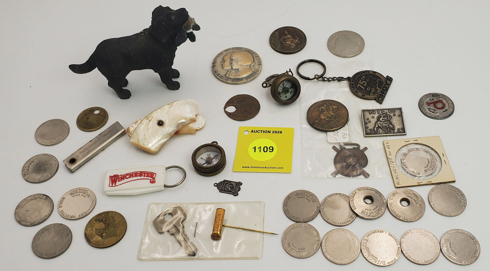Large lot on Misc items, including Winchester knife, key and commemorative coins (1 of 1)