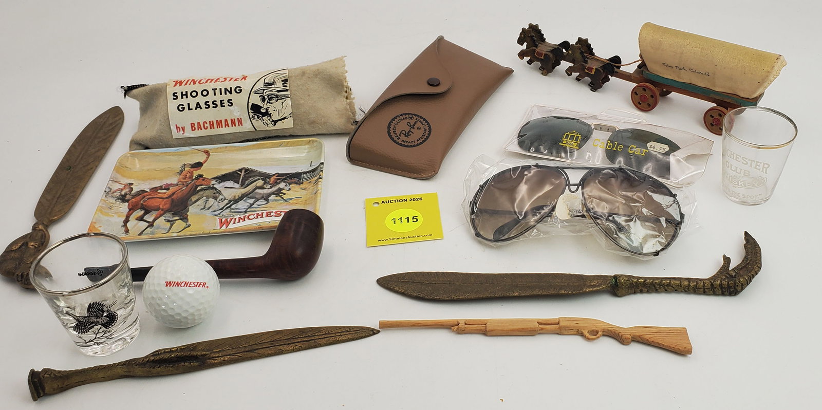 Large lot of misc items, including Winchester shooting glasses, and shot glasses (1 of 1)