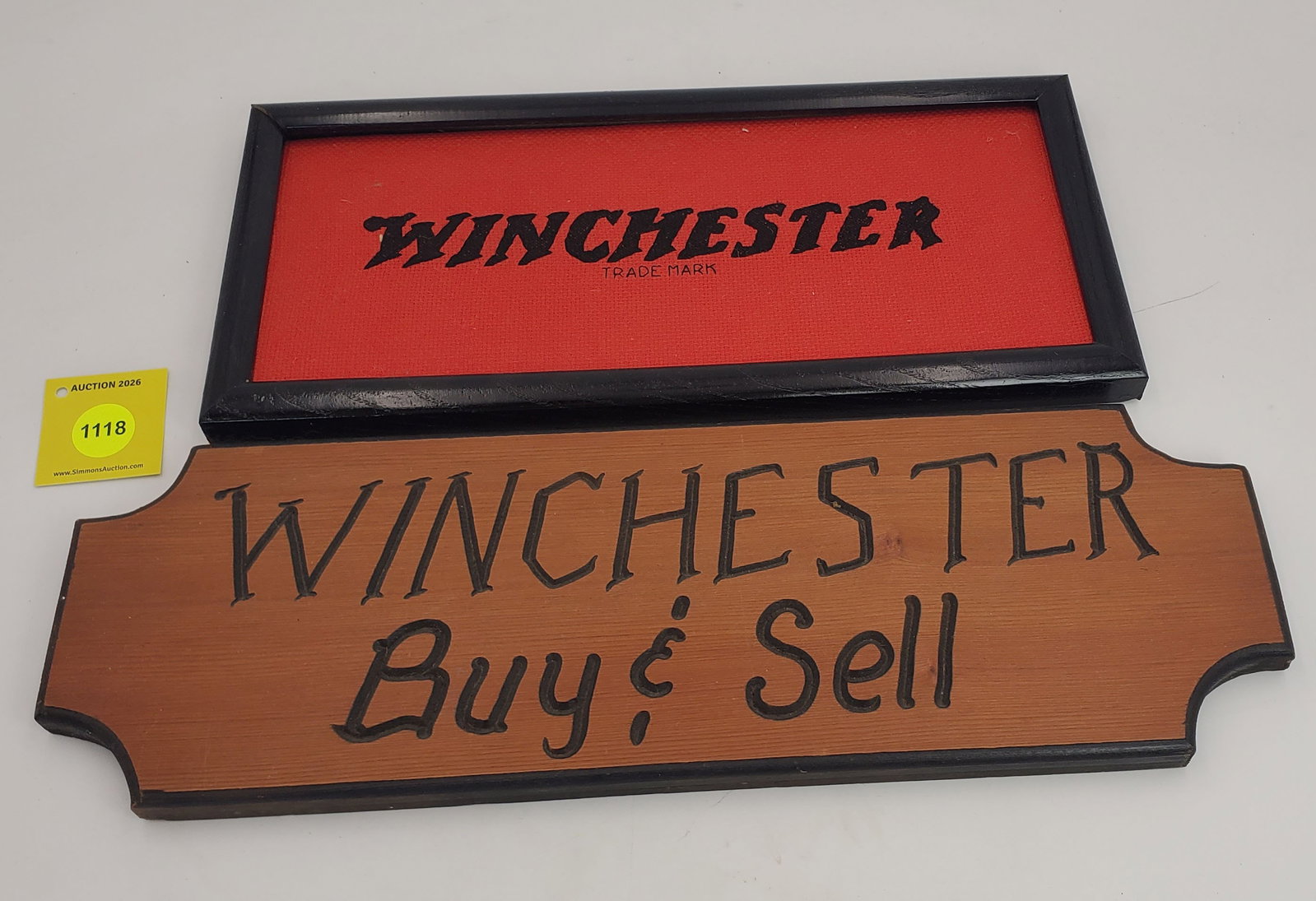 Lot of 2 Winchester signs: Lot of 2 Winchester signs