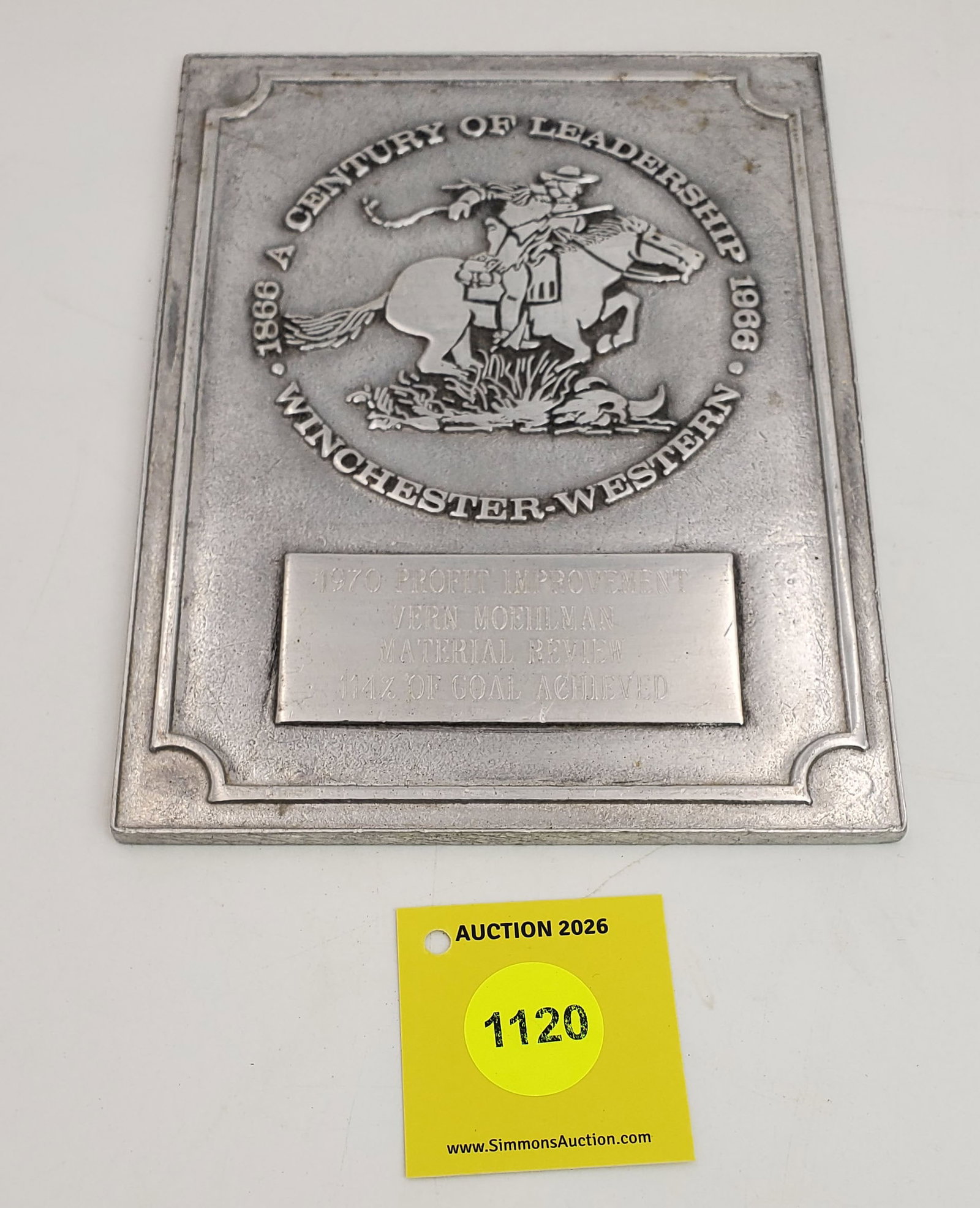 Metal Winchester 1970 profit improvement sign: Metal Winchester 1970 profit improvement sign