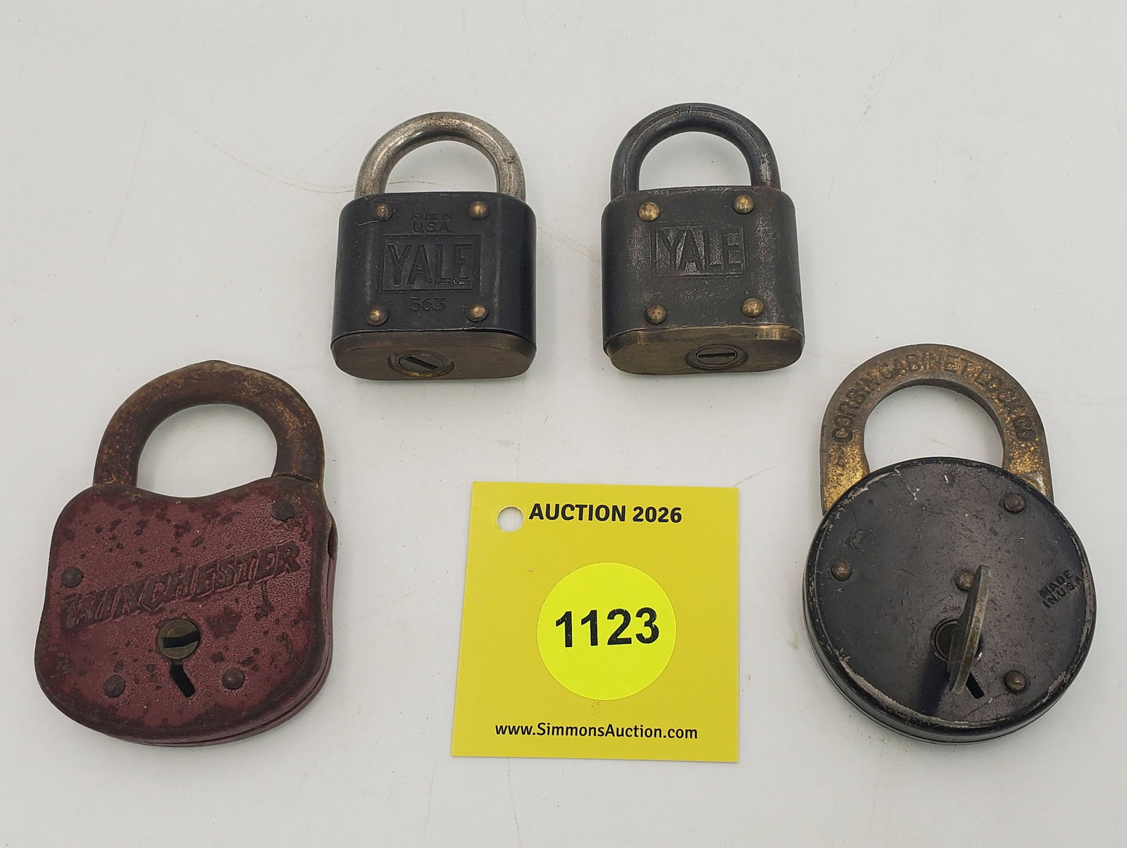 Lot of 4 locks, 2 Yale, 1 Winchester, 1Corbin: Lot of 4 locks, 2 Yale, 1 Winchester, 1Corbin