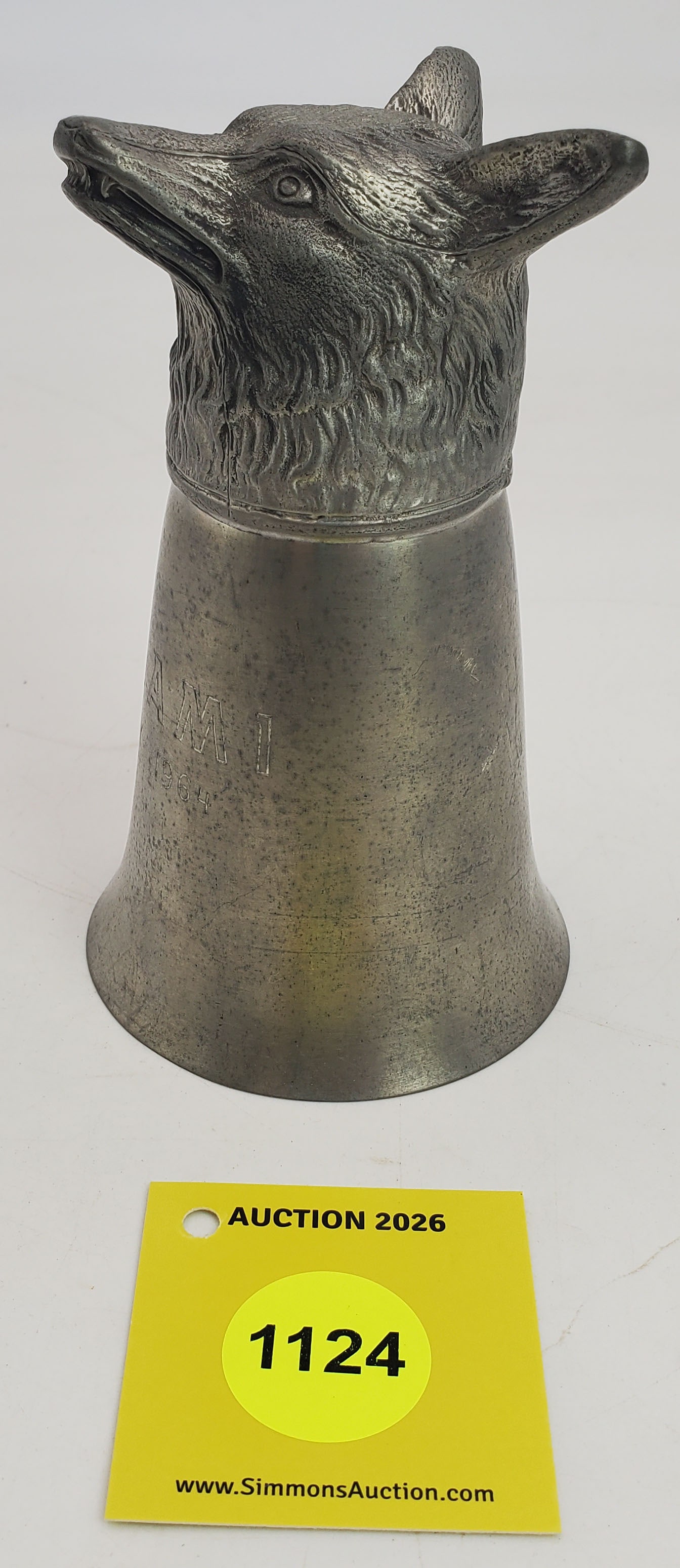 Wolf head stirrup cup - 2