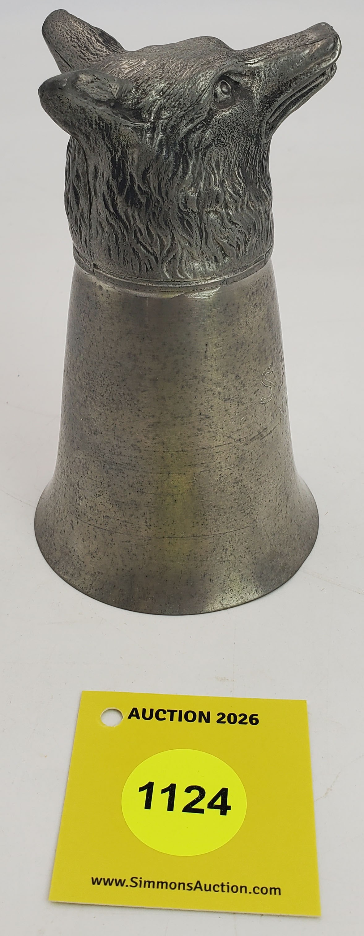 Wolf head stirrup cup - 3