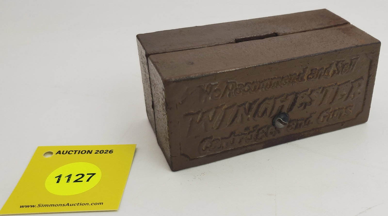 Cast iron Winchester coin bank: Cast iron Winchester coin bank