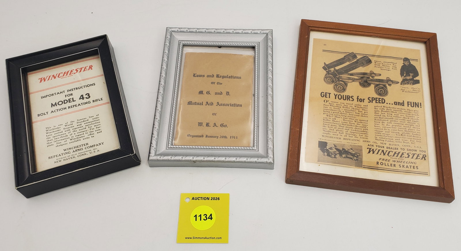 Lot of 6 signs/ advertisements, 5 are Winchester (1 of 2)