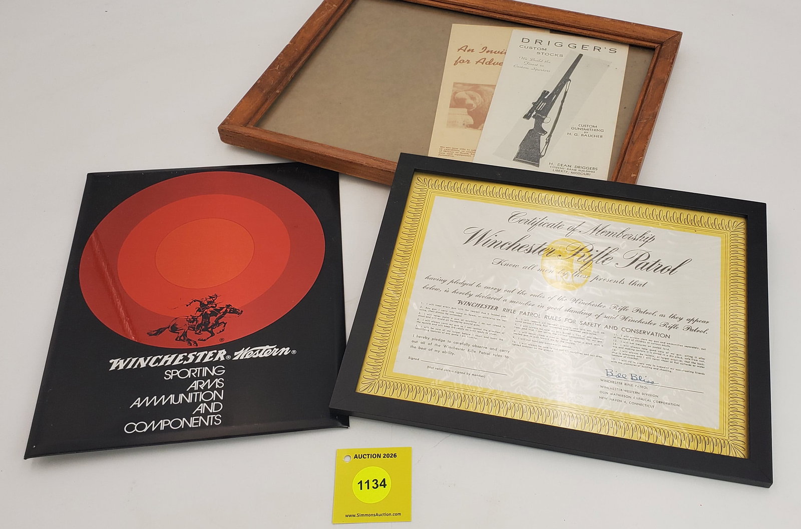 Lot of 6 signs/ advertisements, 5 are Winchester - 2